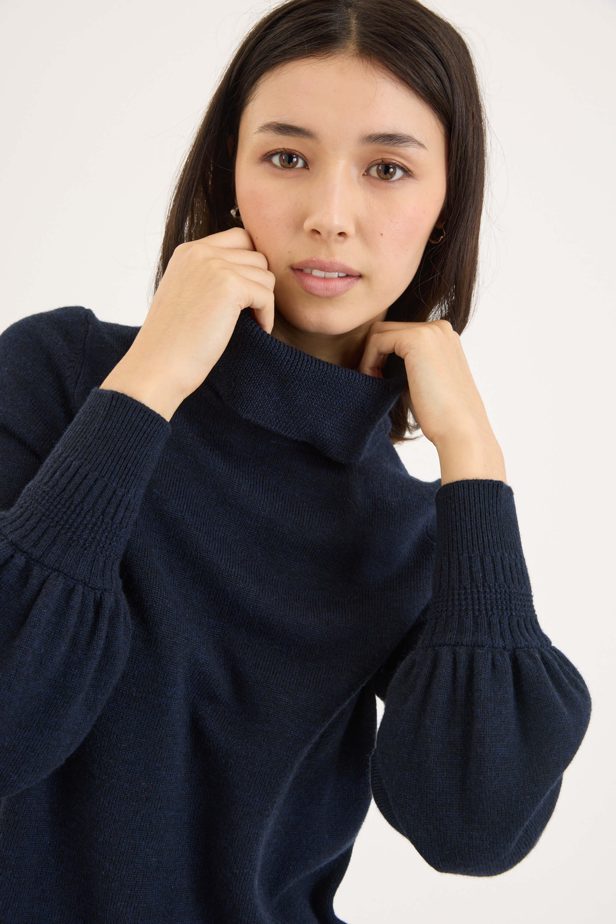 Roll Neck Sweater -Santa Doxie on Navy