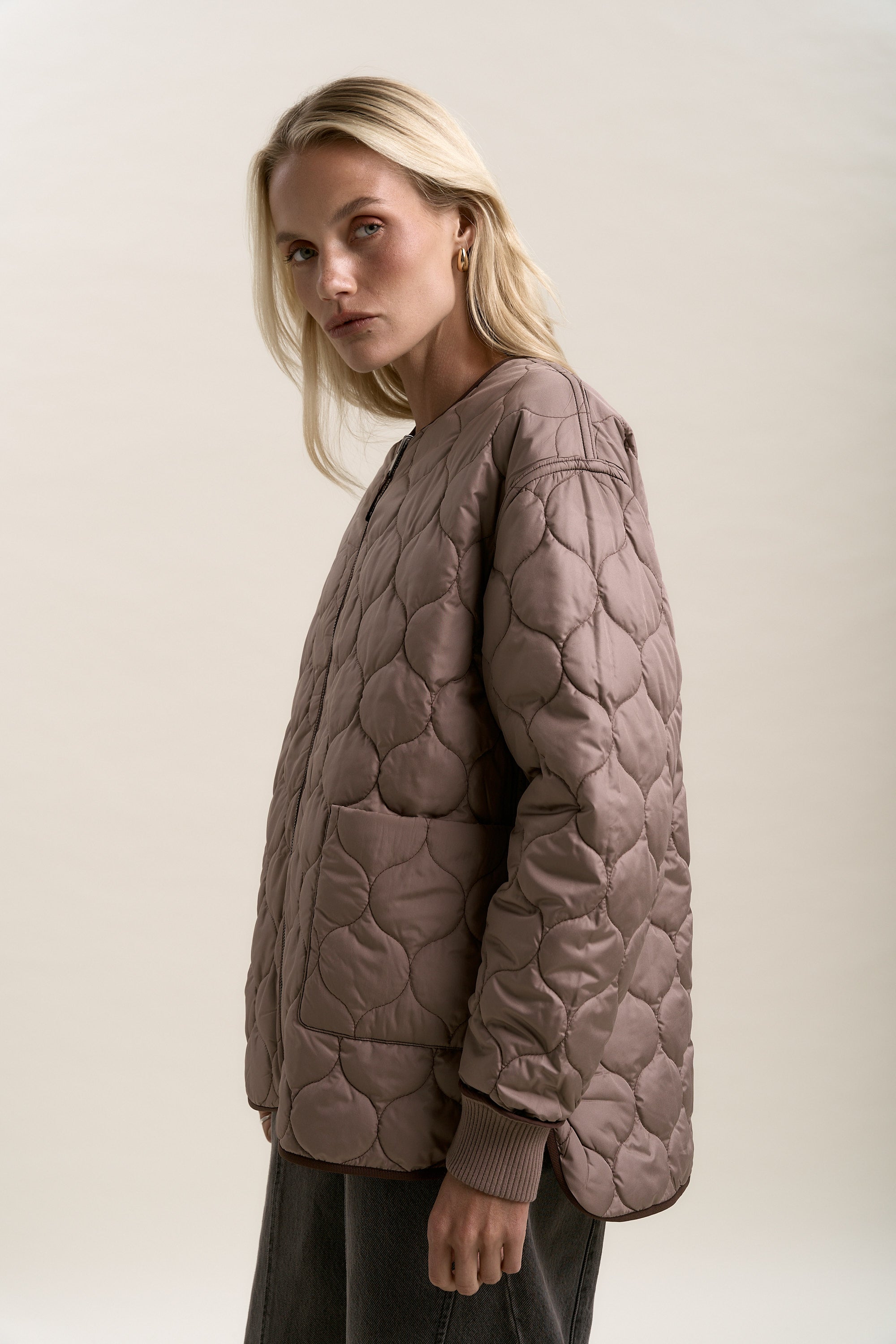 ミ*ノ様 WastedYouth Quilted Puff Reversible Shop Mckenna Reversible Quilted Puffer (Chocolate/Mushroom