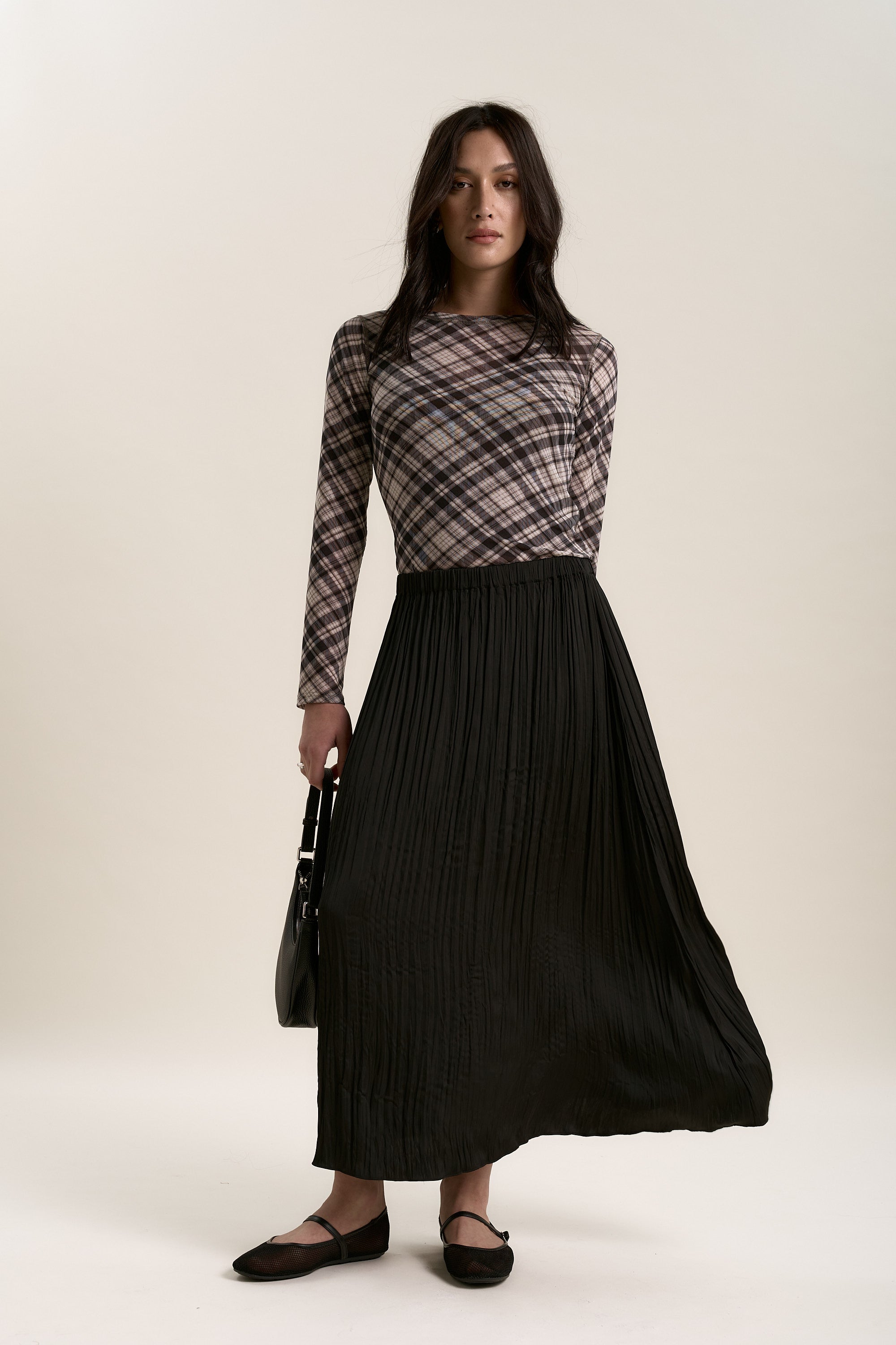 Shop Hazel Pleated Skirt (Black) Max - Main Image