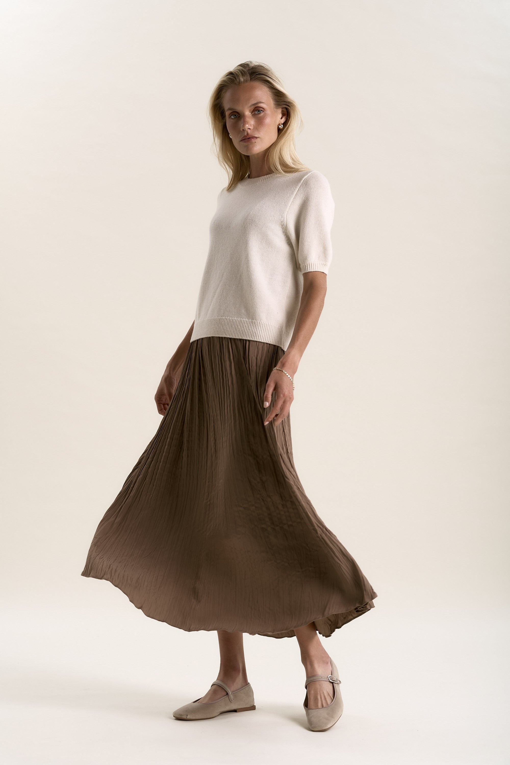 Shop Hazel Pleated Skirt (Tarnished Brass) Max