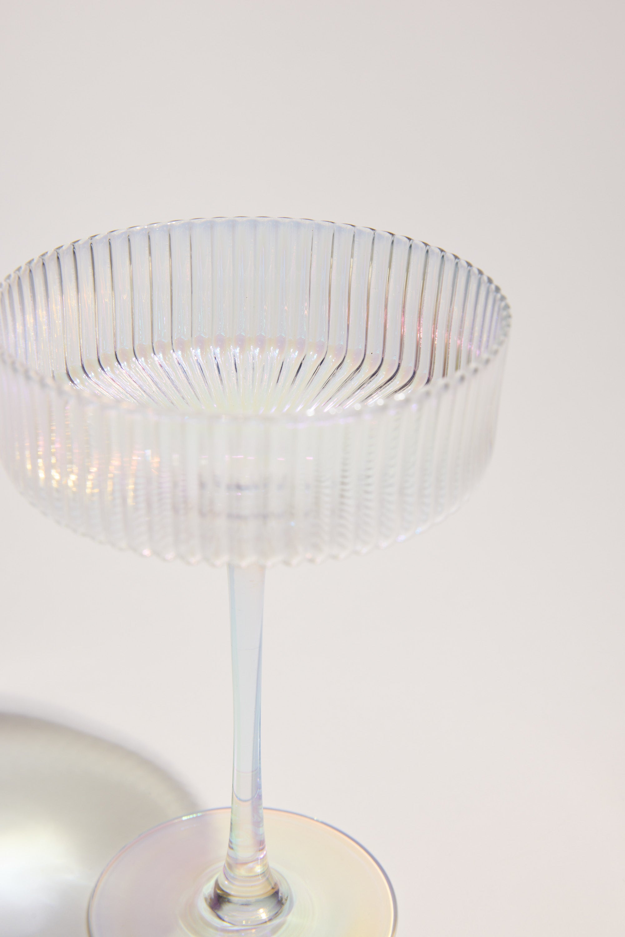 Homelab Iridescent Ribbed Cocktail Glass Set