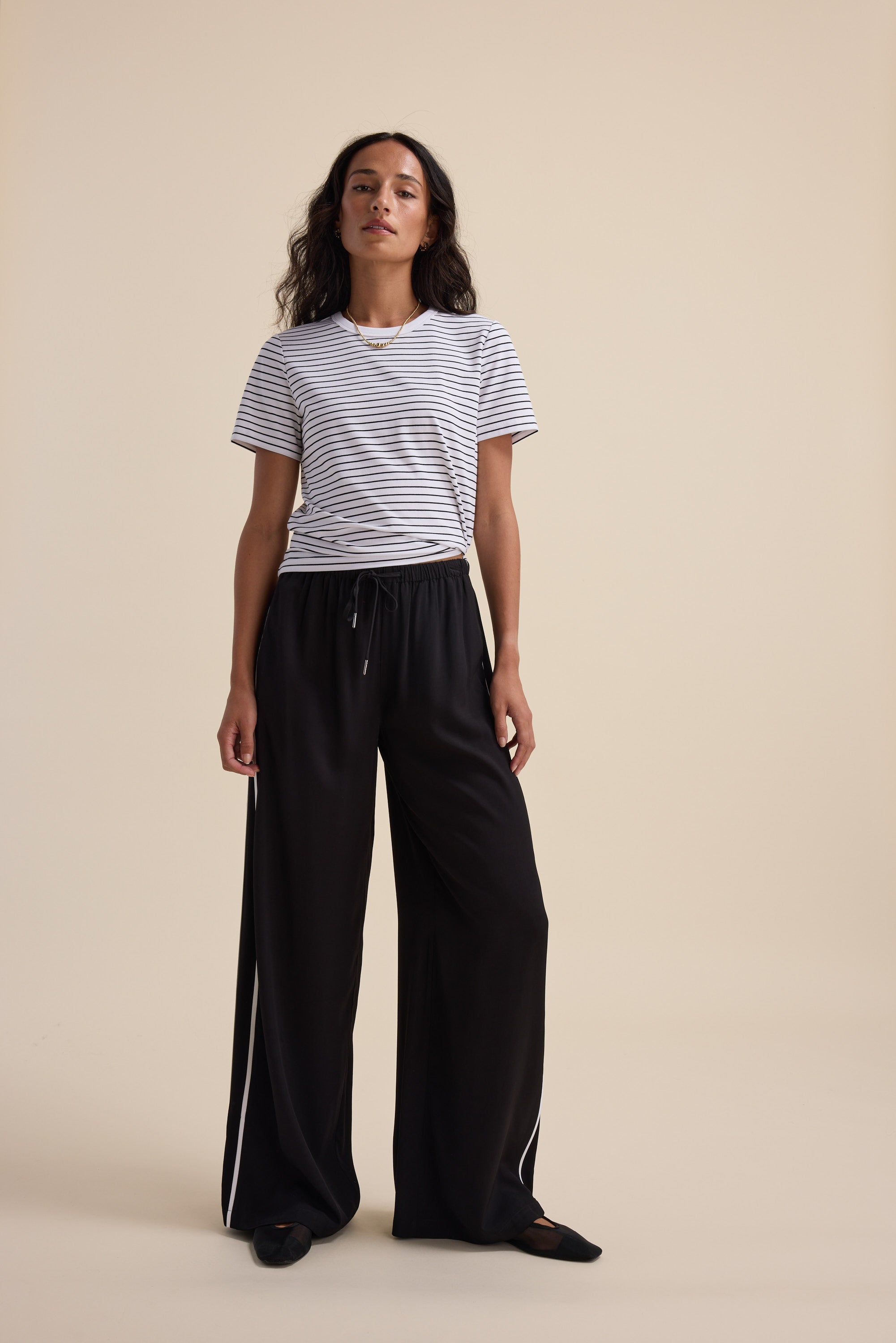Max’s Perfect Short Sleeve Crew Neck Tee—striped, sustainable style for your wardrobe staples.