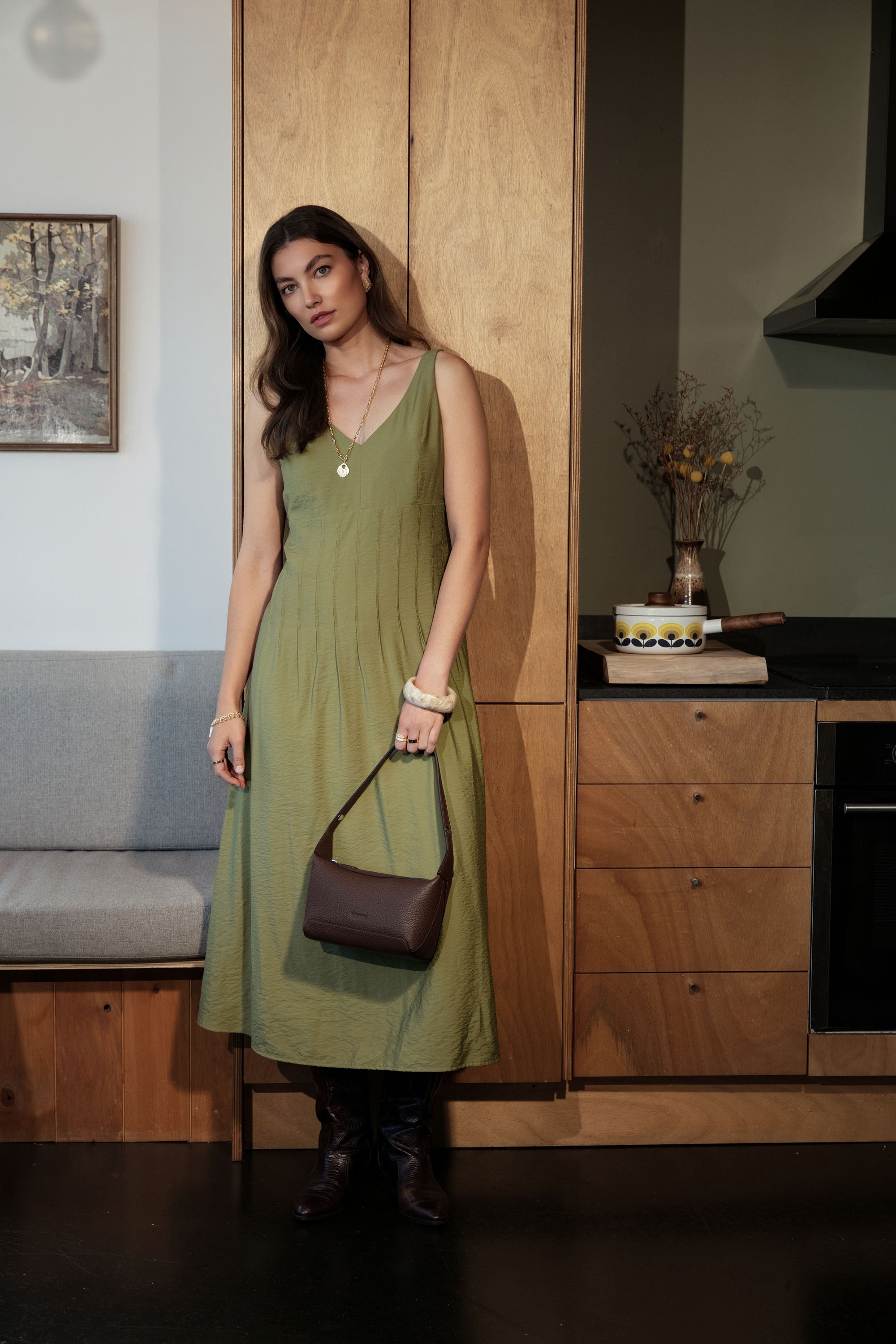Shop Nina Fit and Flare Dress (Dill) | Max Shop Nina Fit and Flare Dress (Dill) | Max