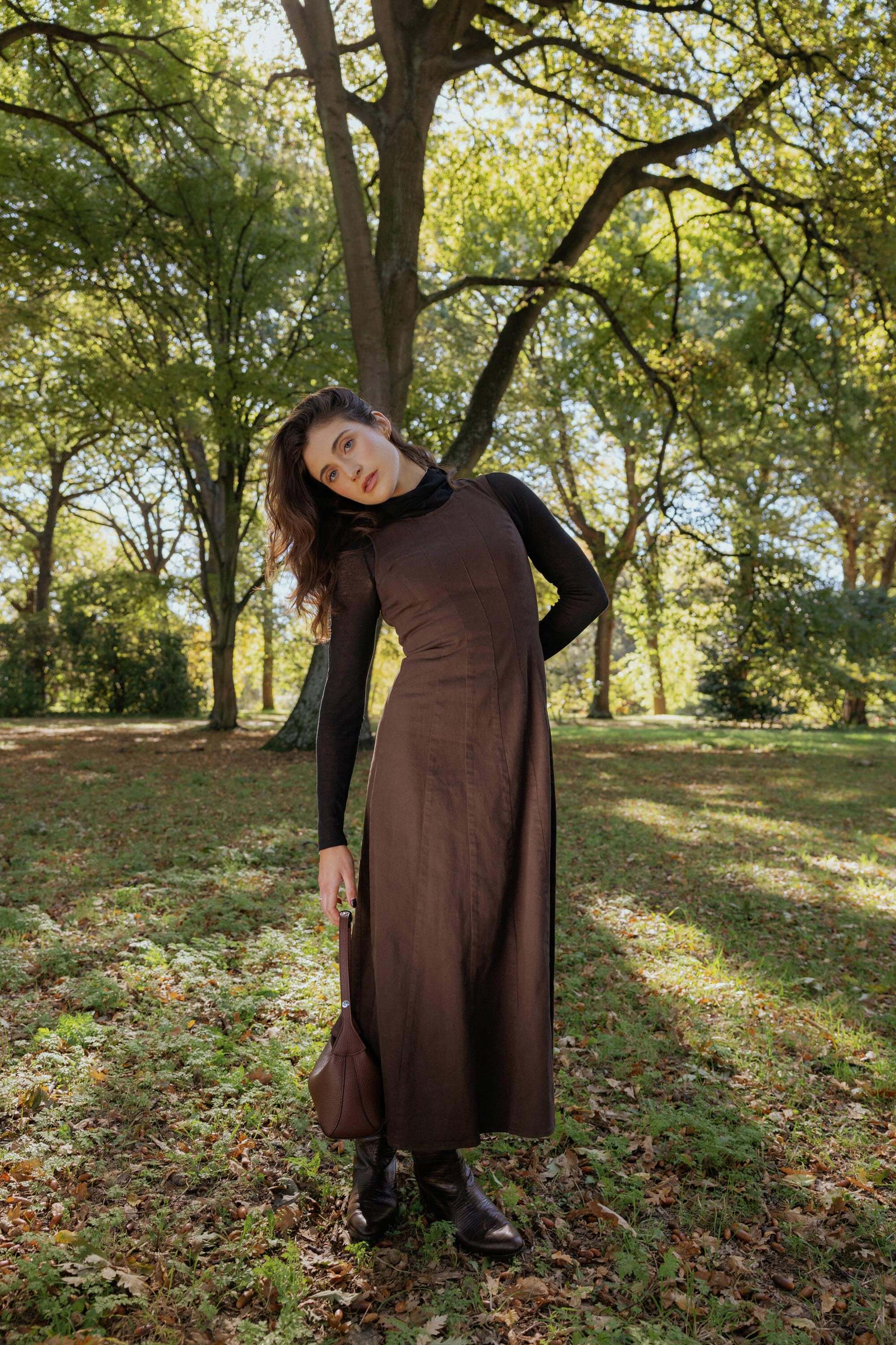 Shop Sia Denim Dress (Chocolate) | Max Shop Sia Denim Dress (Chocolate) | Max