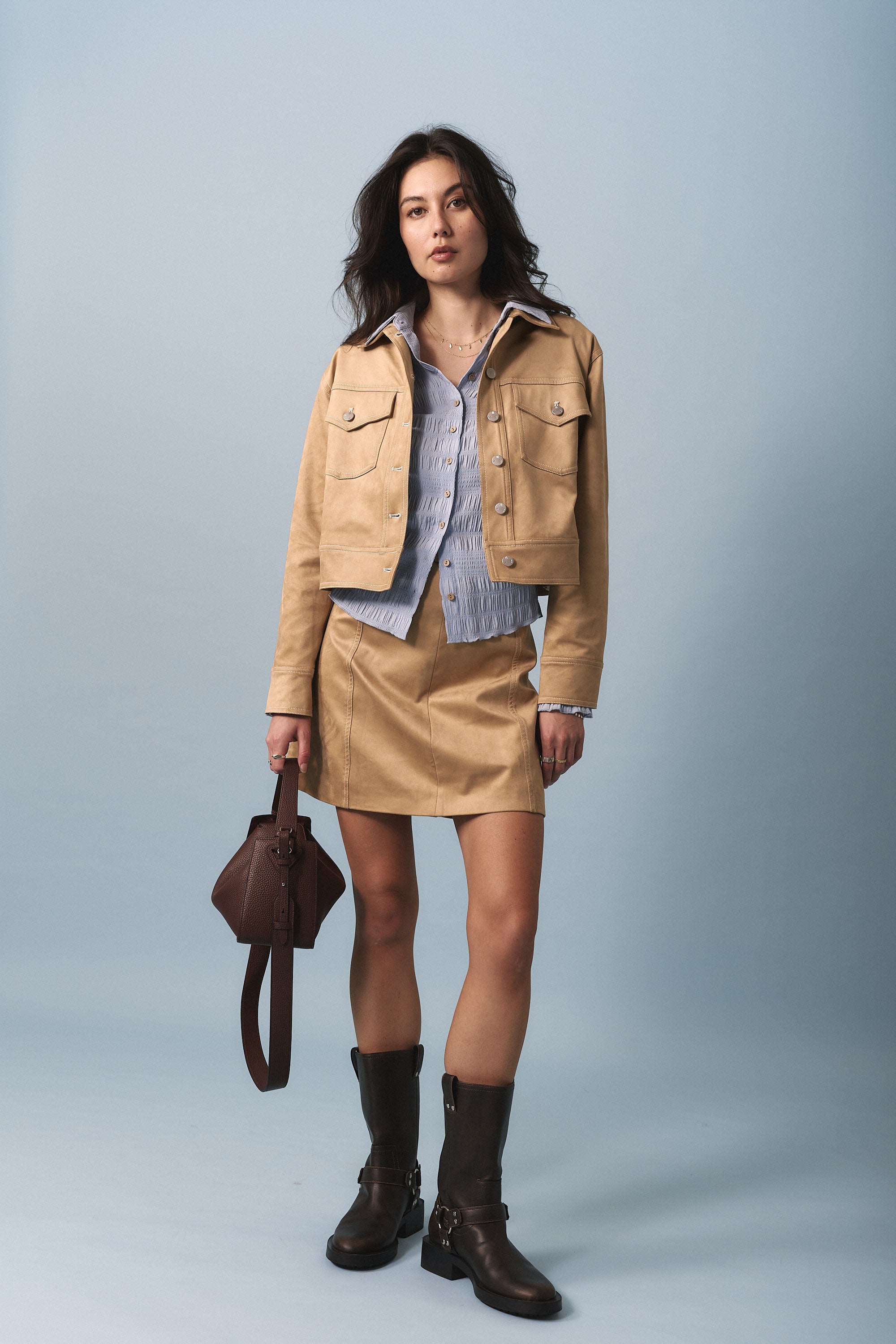 Sabrina Suedette Pocket Detail Jacket