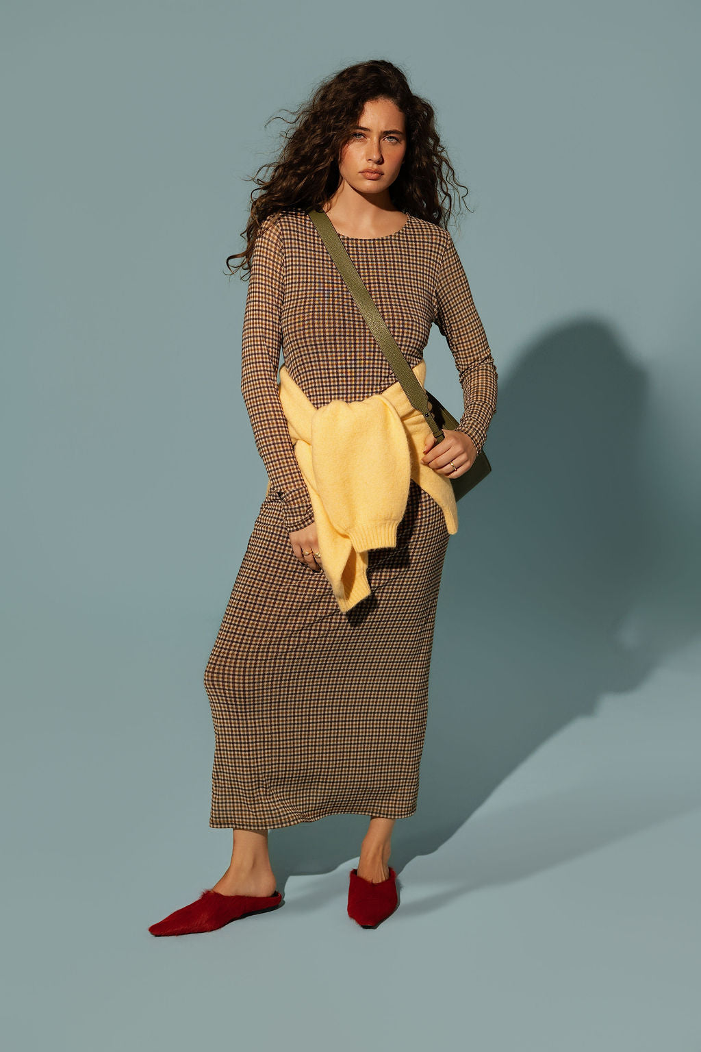 Shop The Mesh Gather Detail Dress (Paddington Check) | Max