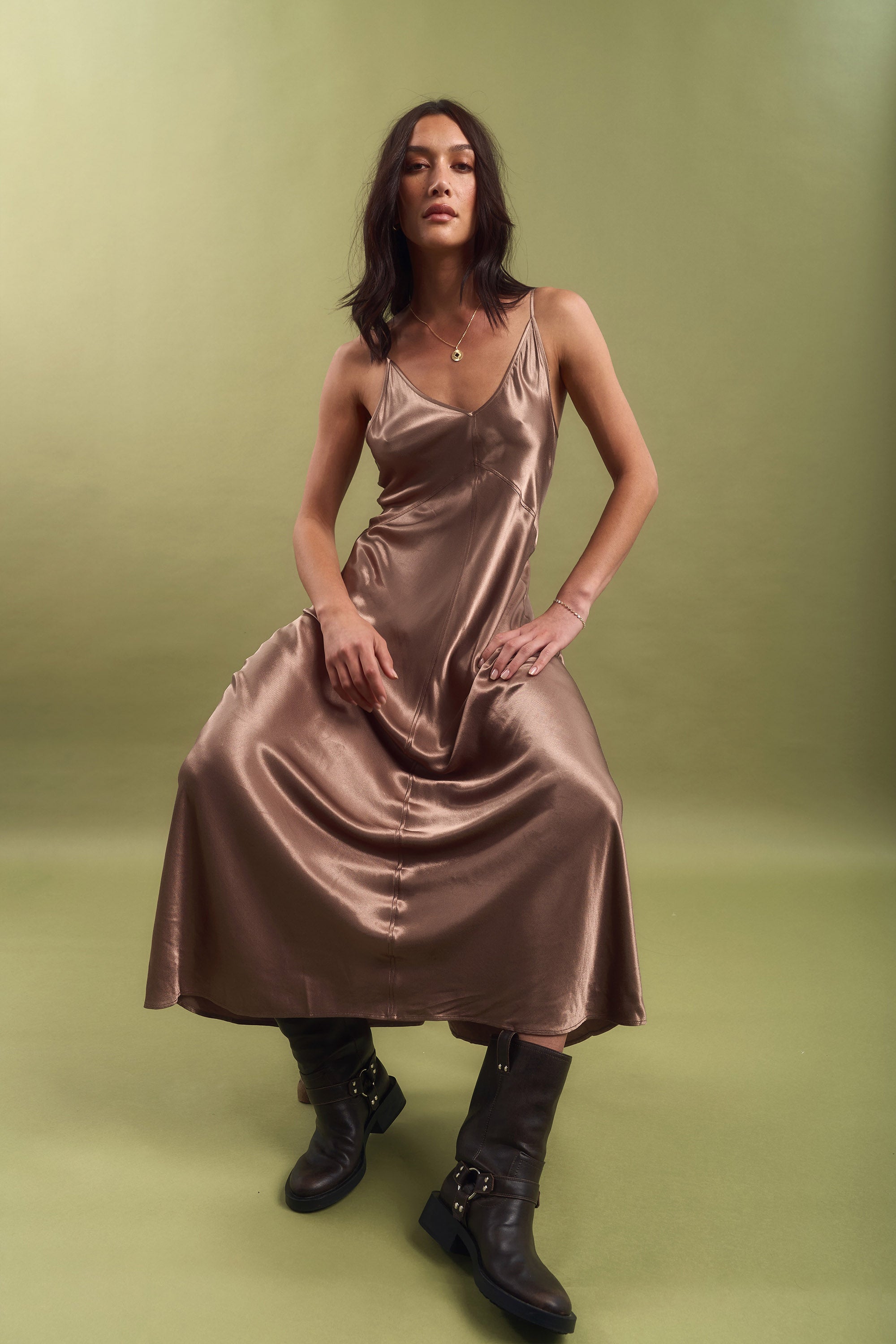 Shop Ruby Satin Maxi (Tussock)
