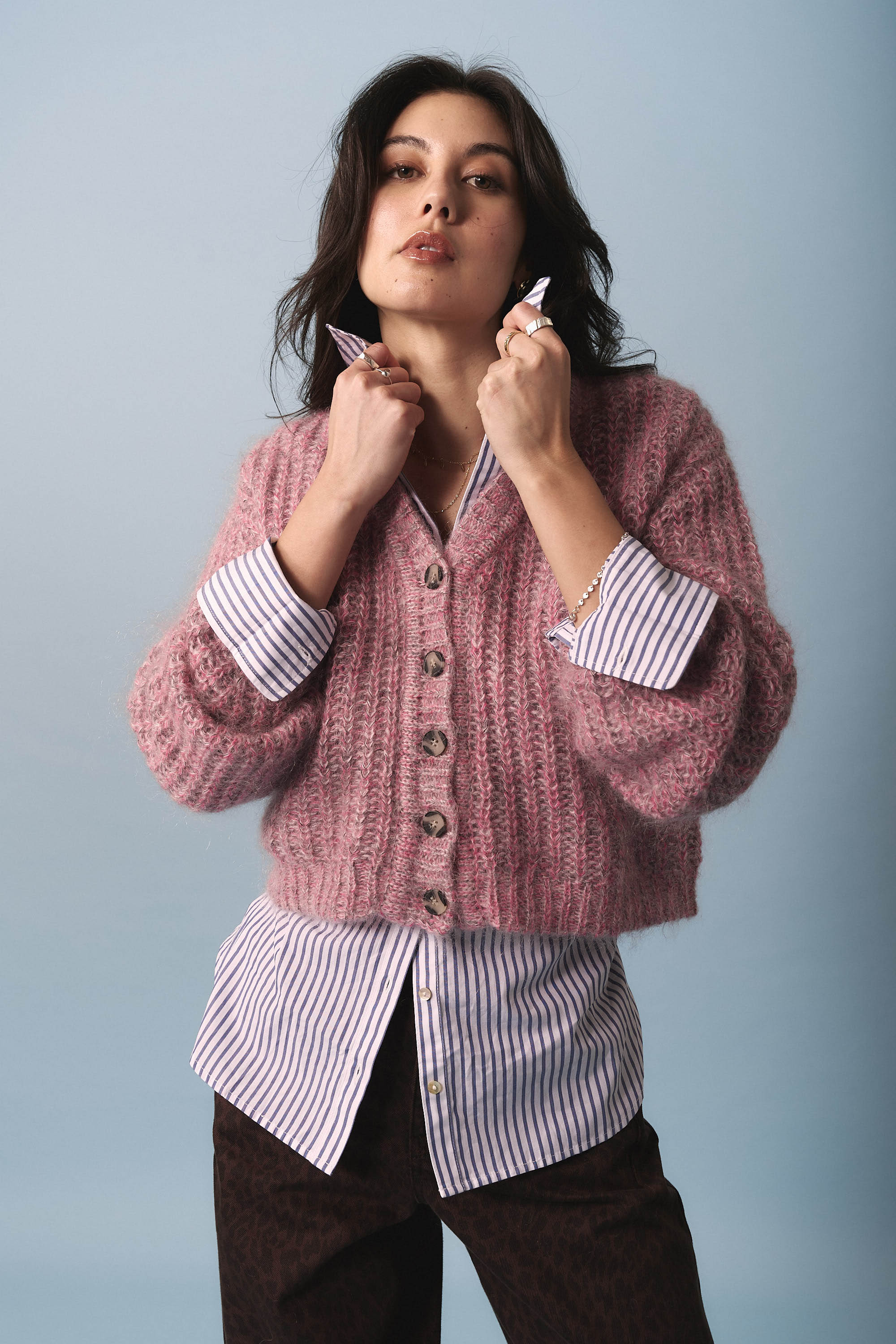 Shop Lennox Whisper Knit Cardi (Confetti Pink Marle) | Max