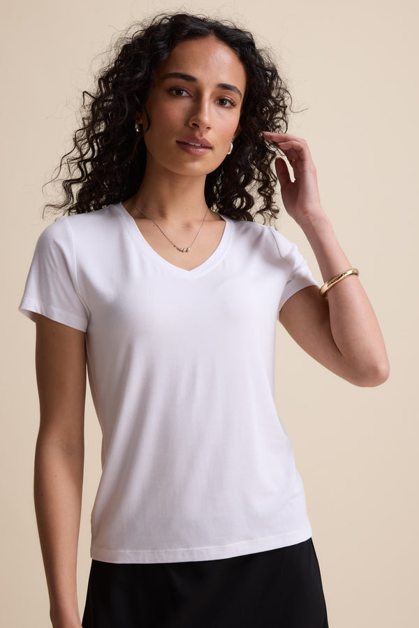 Riley Short Sleeve V Neck Tee