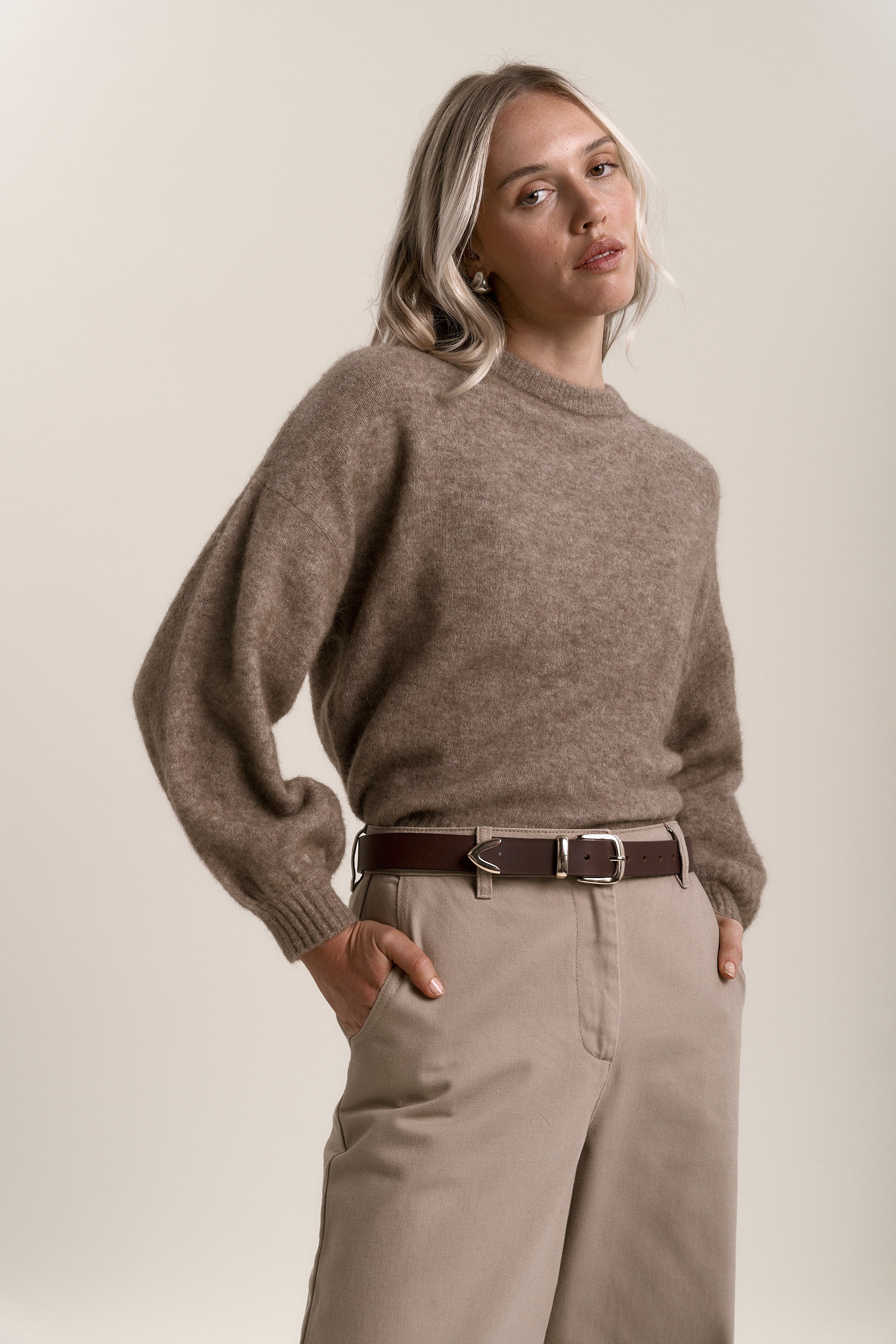 Shop The Luxe Whisper Crew Neck Sweater (Tussock Marle) Max