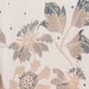 Beige and brown floral pattern with large leaves and flowers on a light background.