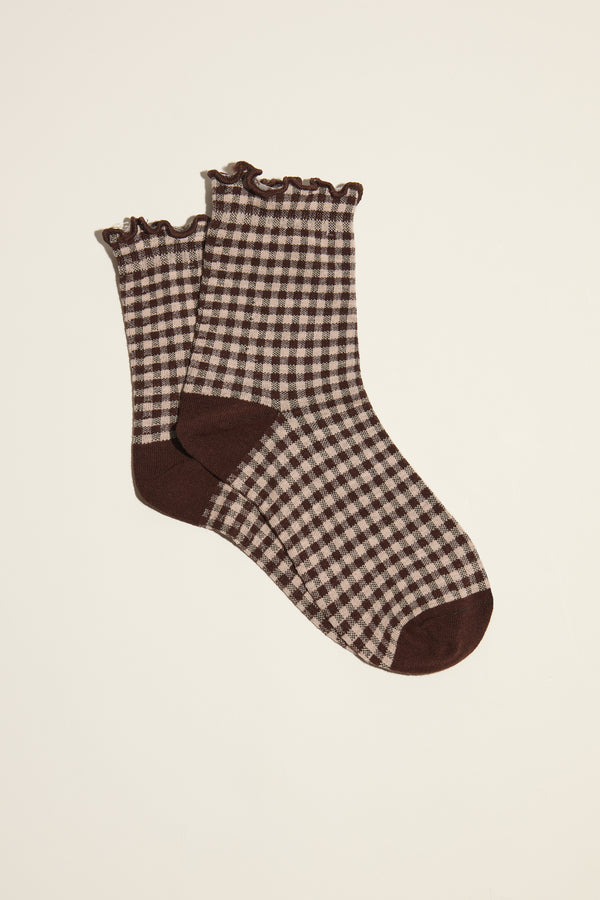 Rosie Gingham Ruffle Socks