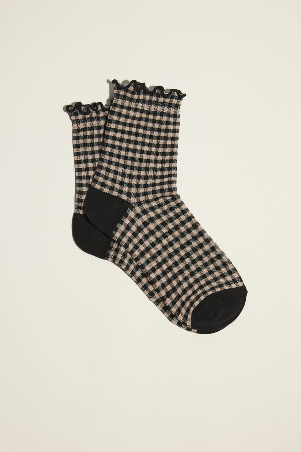 Rosie Gingham Ruffle Socks