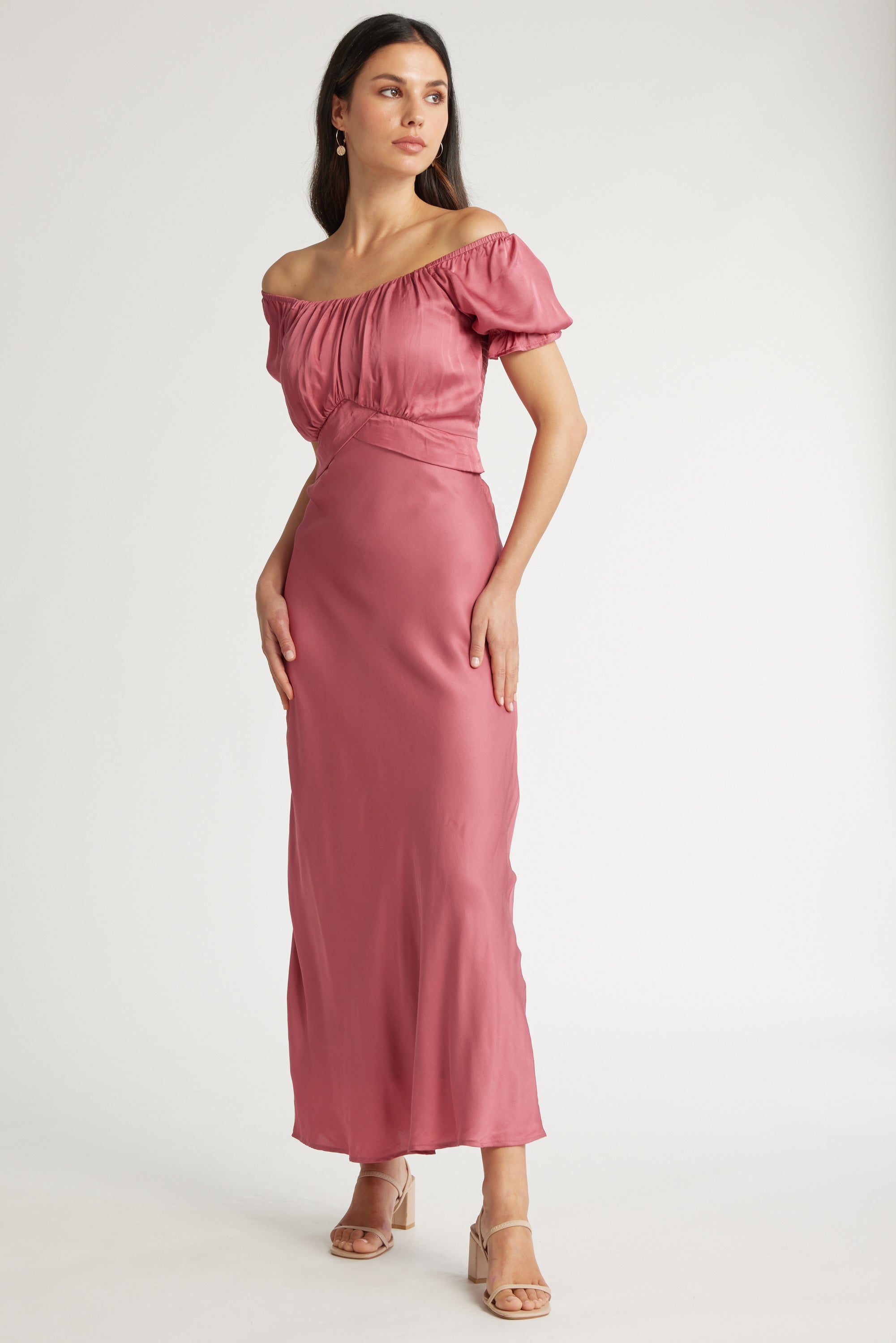 strapless open back dress Adair Pink Frill Tiered Mini Dress main image 0