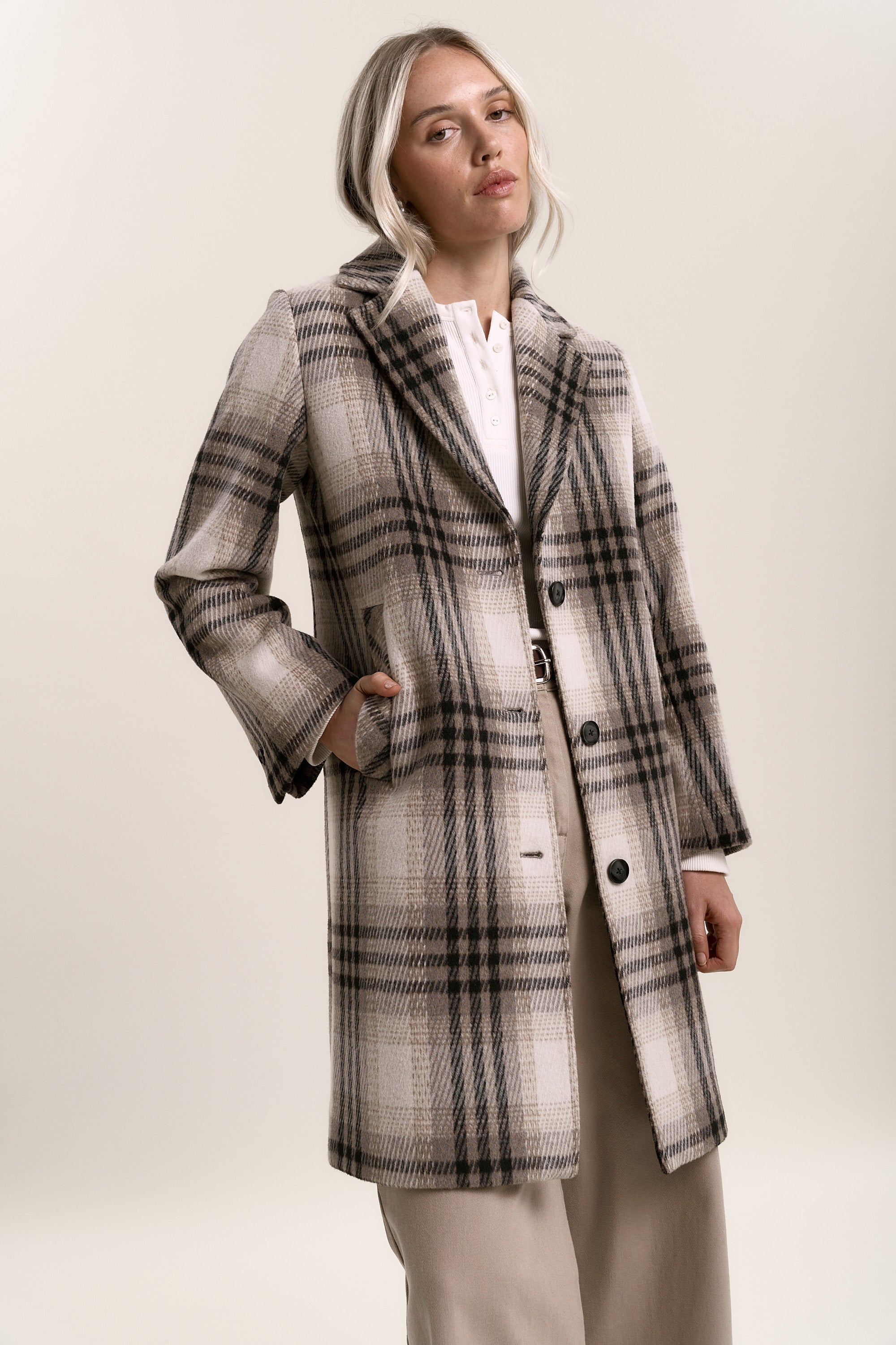 Shop Mackenzie Coat (Neutral Check) | Max