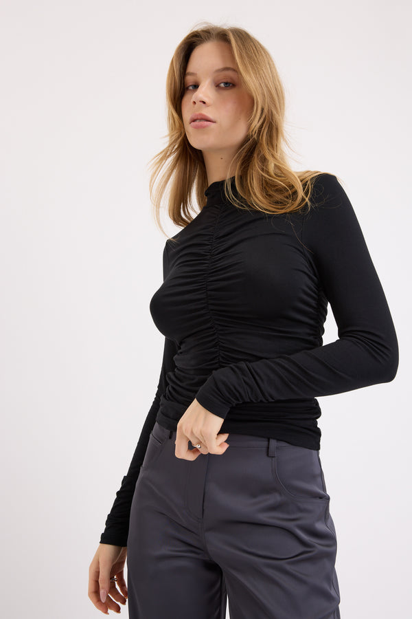 Britney Gathered Long Sleeve Tee