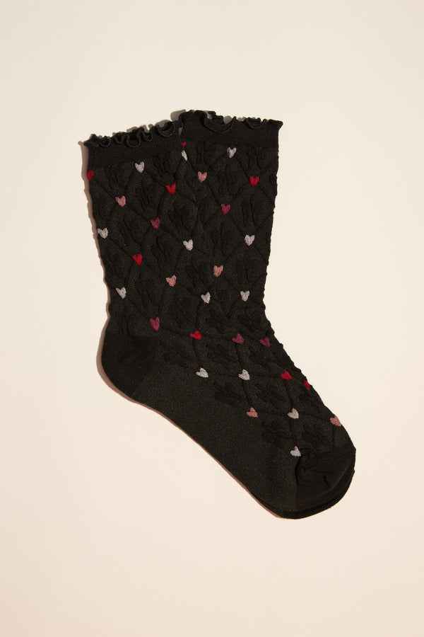 Saskia Heart Crew Socks