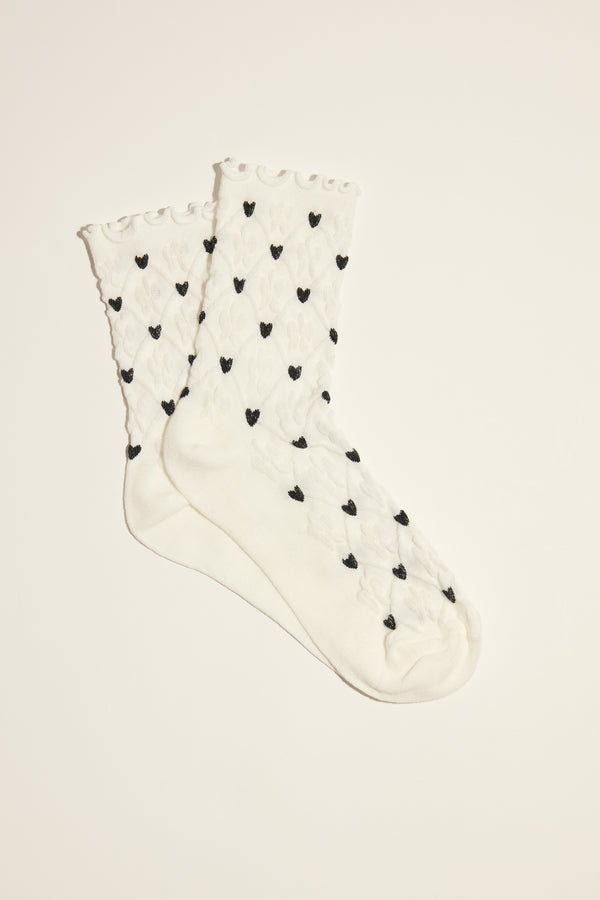 Saskia Heart Crew Socks