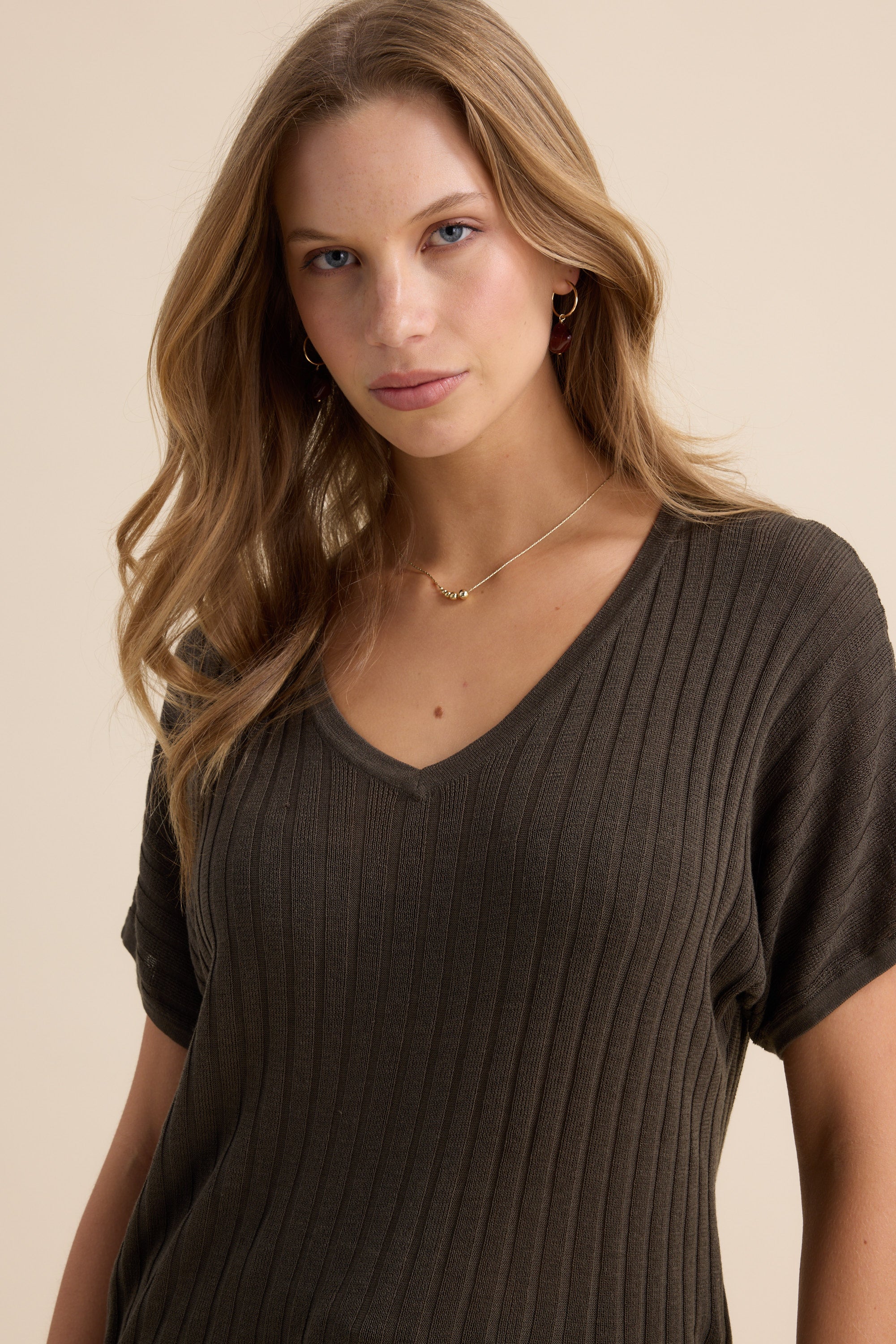 The V Neck Knitted Top