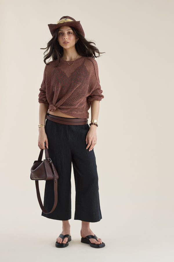 High Tide Linen Crop Pants