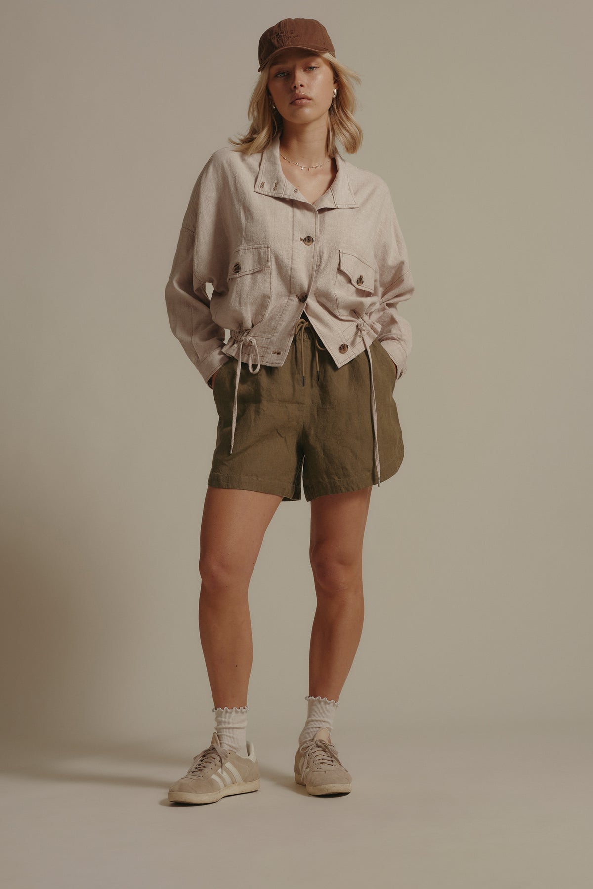 Shop Sebastian Linen Short (Army Green) | Elementary – Max