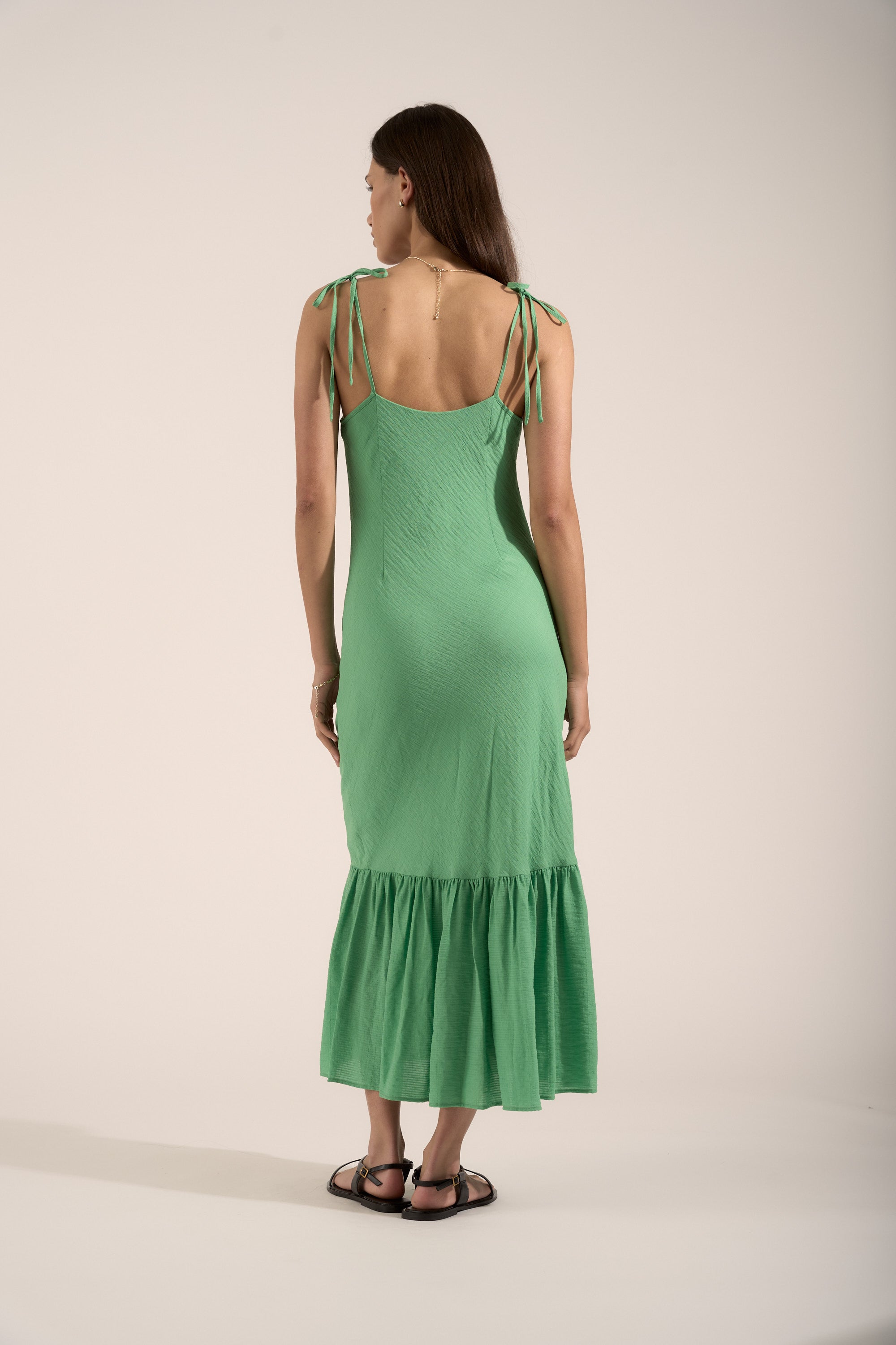 Shop Polly Frill Hem Dress (Kelly Green)