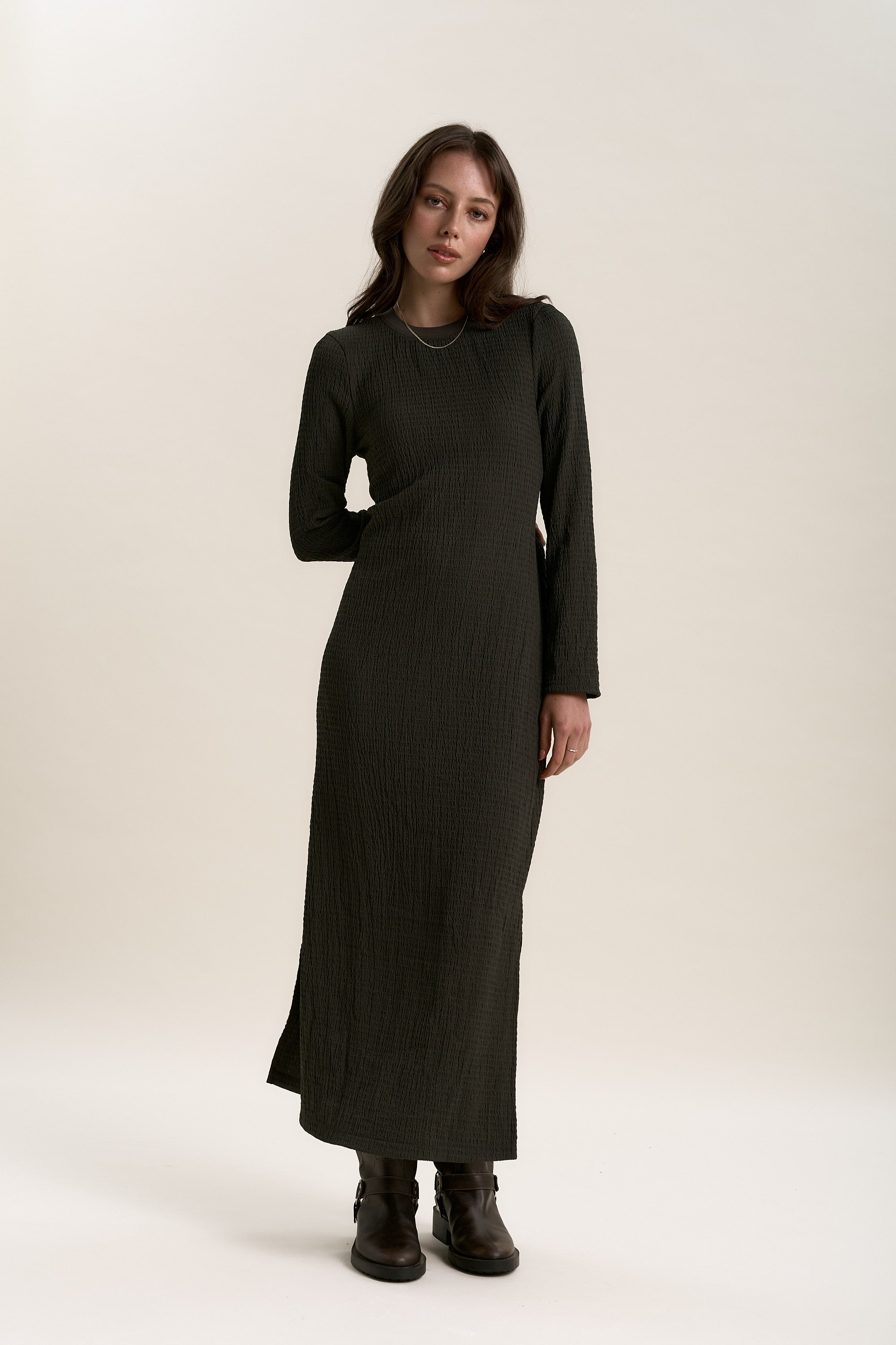 Shop The Textured Dress (Midnight Pine) | Max Shop The Textured Dress (Midnight Pine) | Max