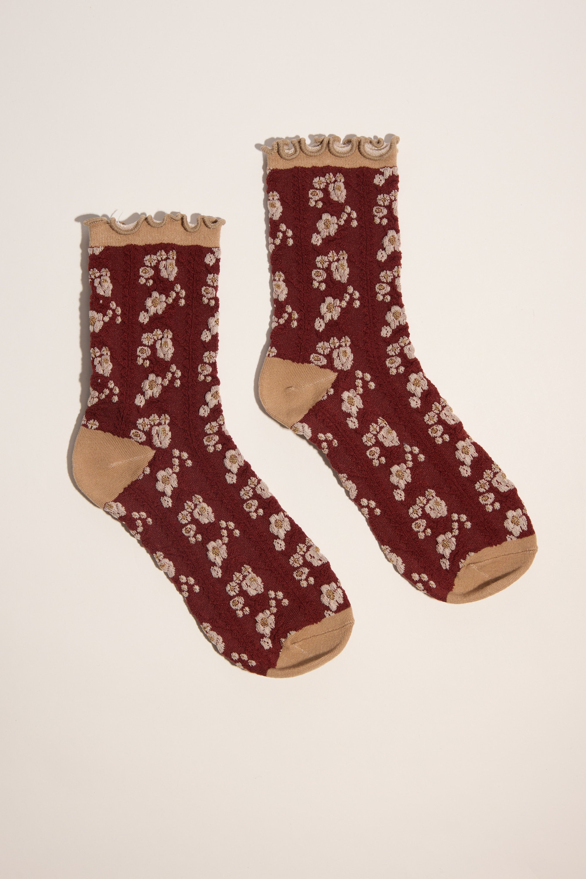 Jamie Floral Textured Sock