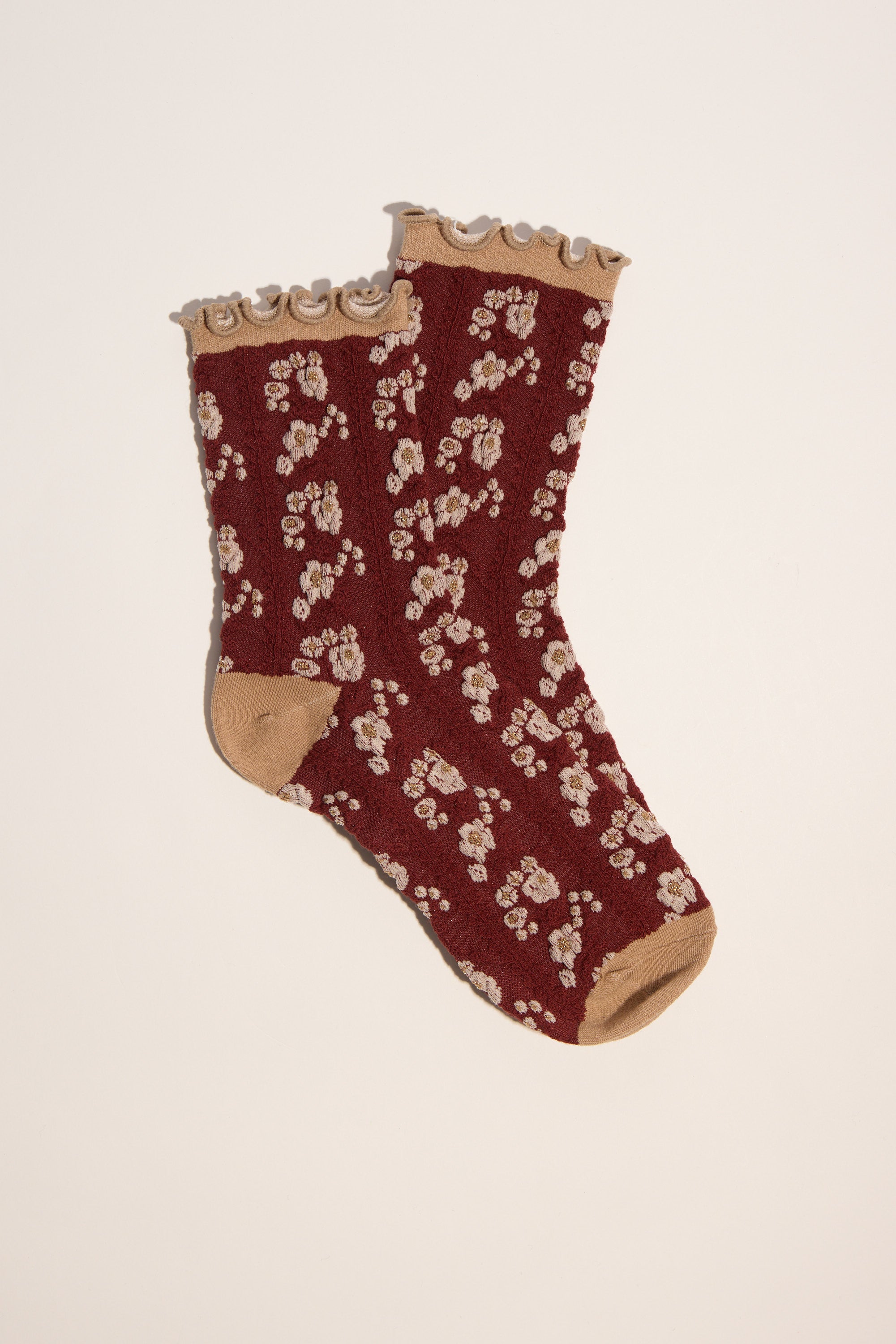 Jamie Floral Textured Sock