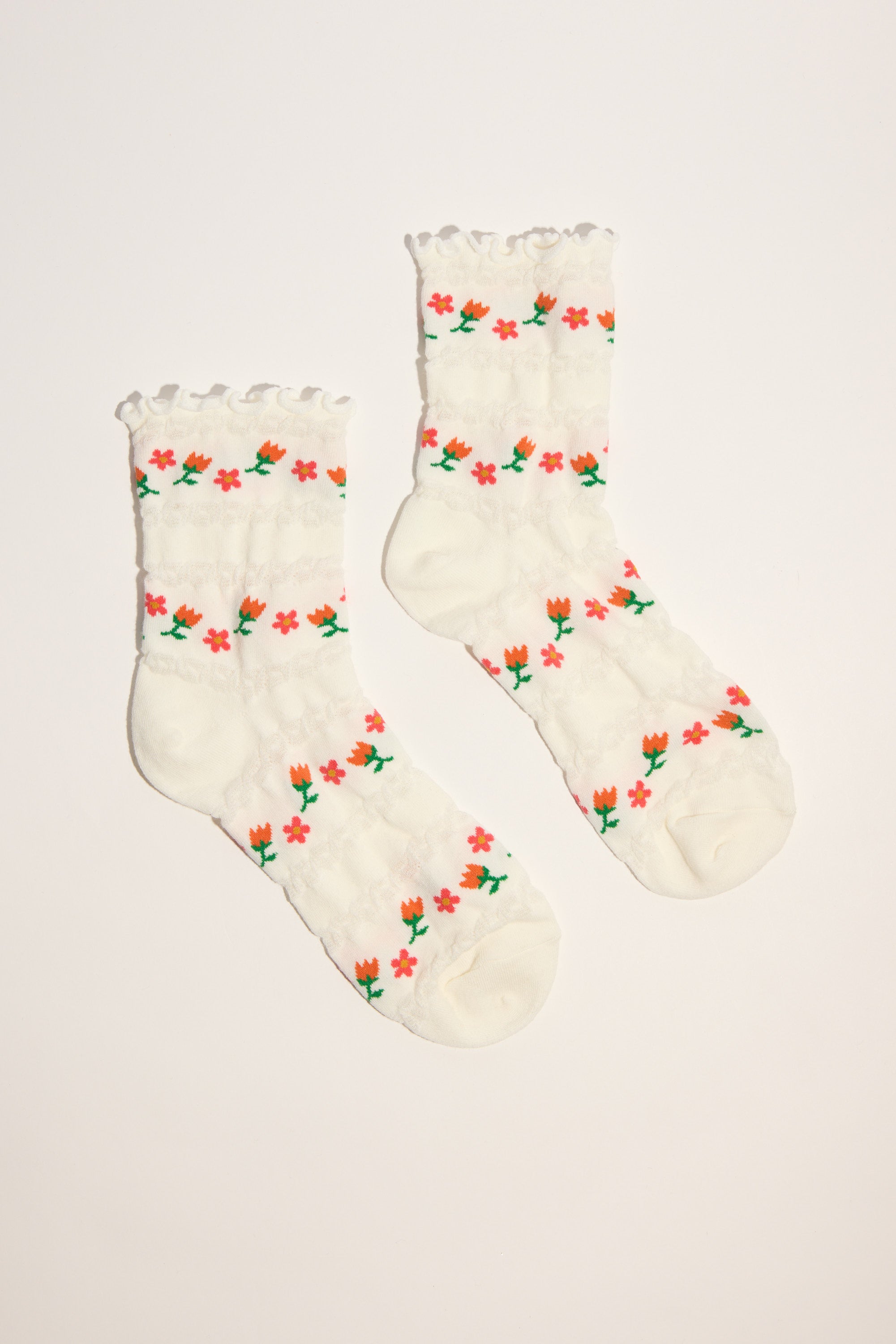 Stephanie Floral Textured Socks