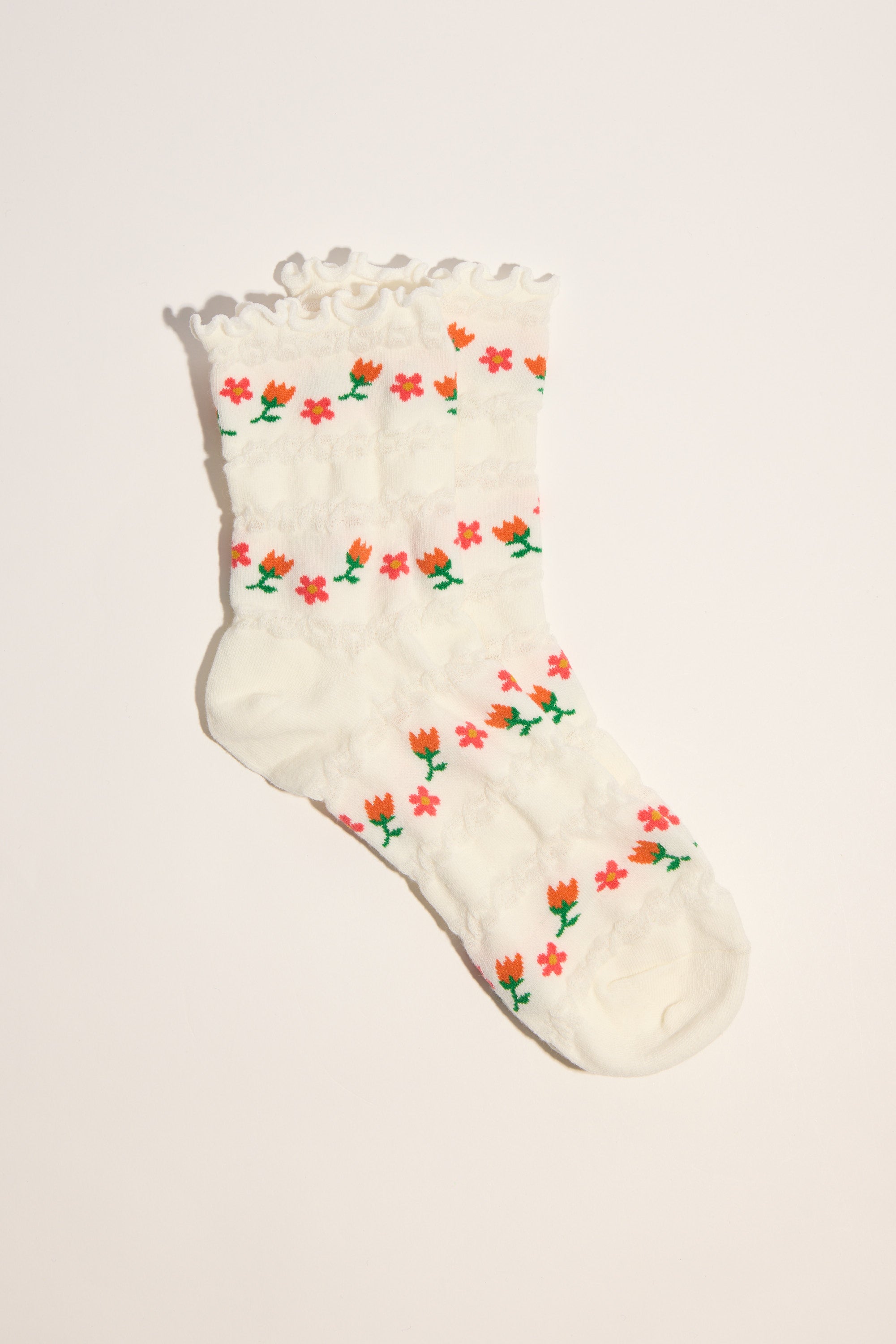 Stephanie Floral Textured Socks