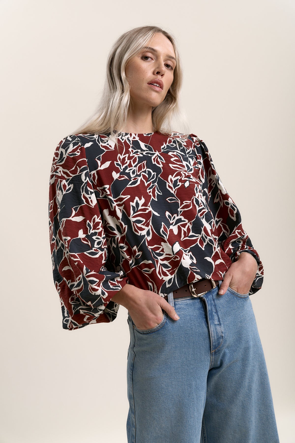 Shop Rowan Puff Sleeve Top (Floral Block Print) | Max