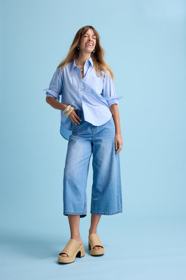 Derby Wide Leg Cropped Jeans