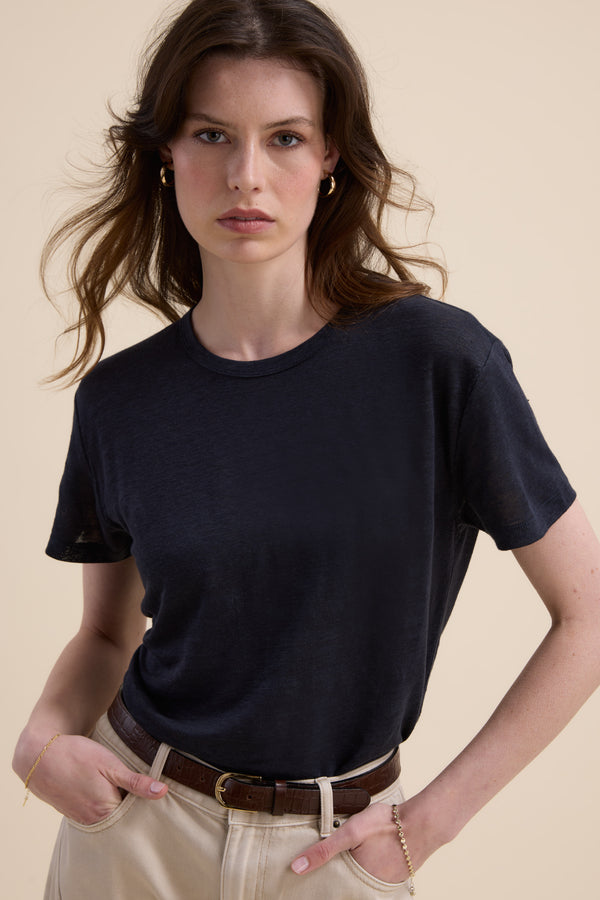 Elementary Linen Crew Neck Tee