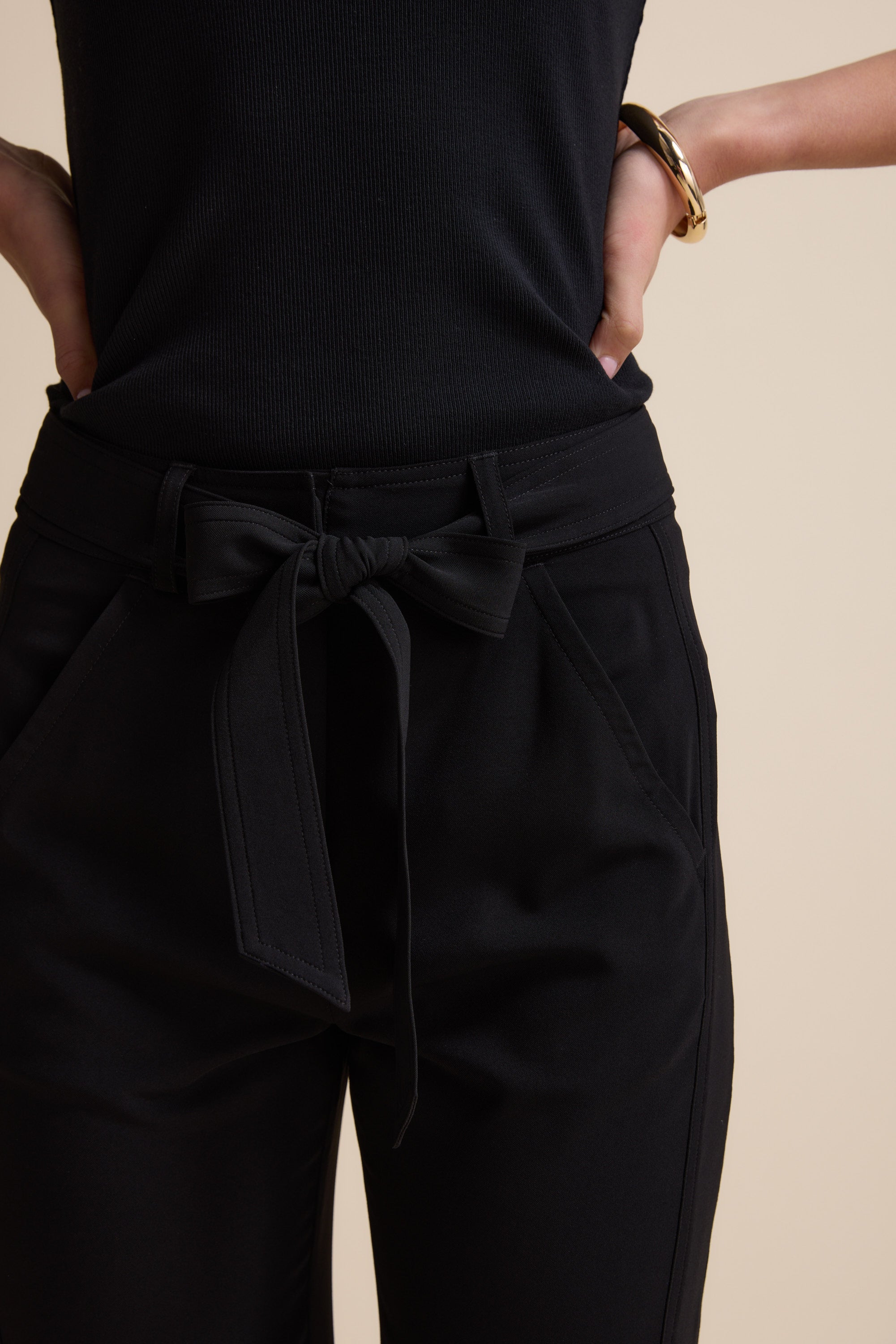Shop The Easy Care Belted Pant (Black) | Max