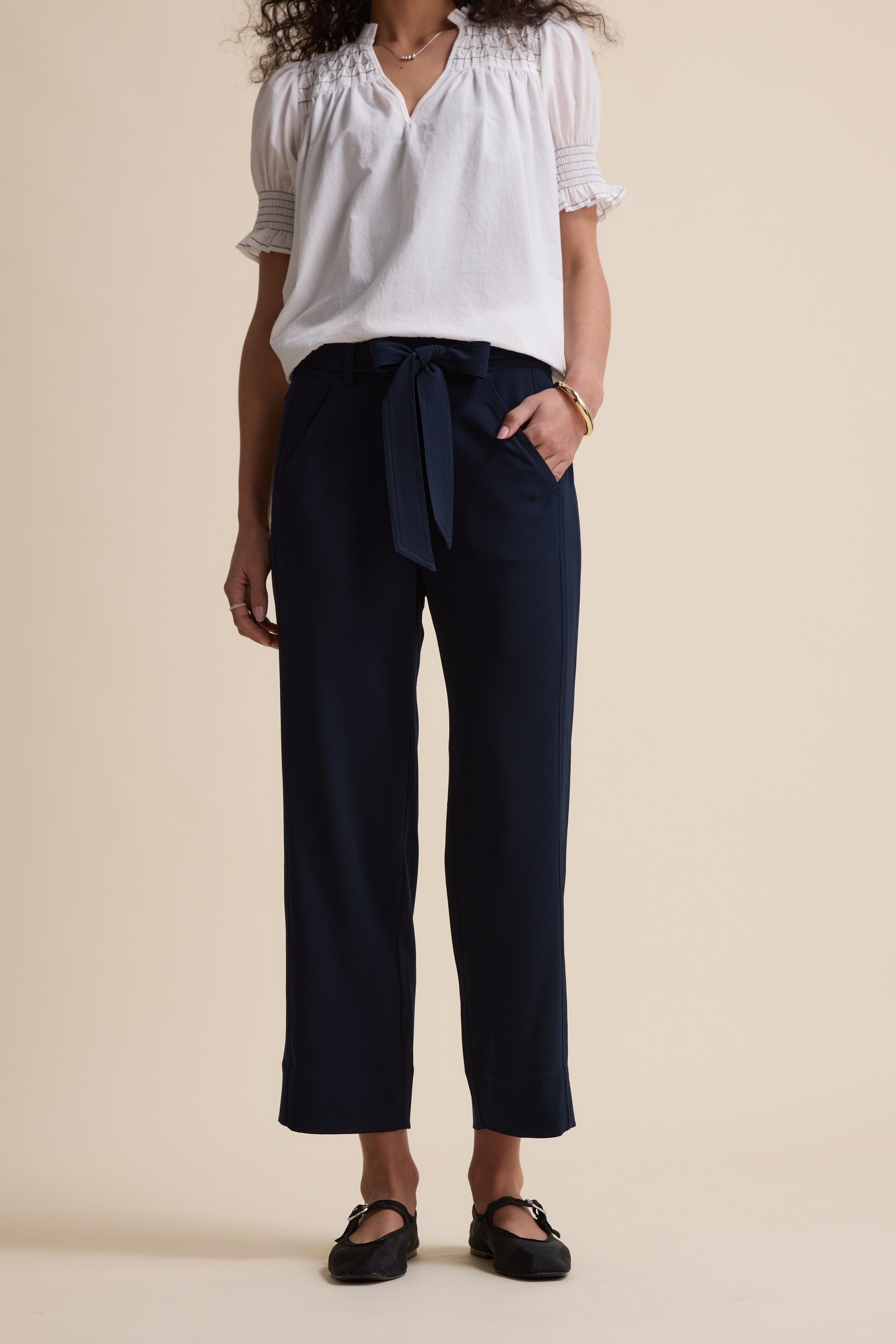 Shop The Easy Care Belted Pant (Forever Navy) | Max