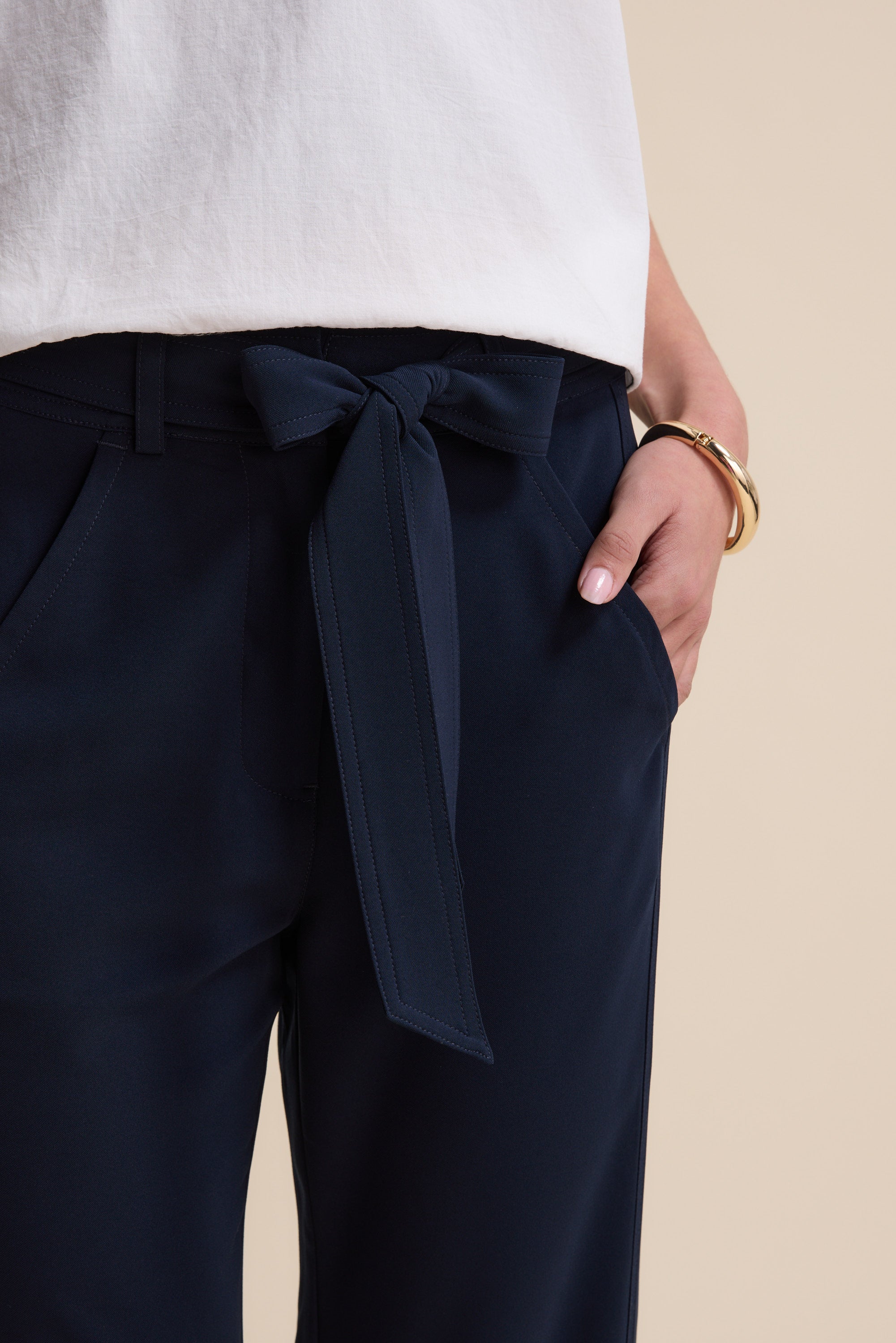 Shop The Easy Care Belted Pant (Forever Navy) | Max