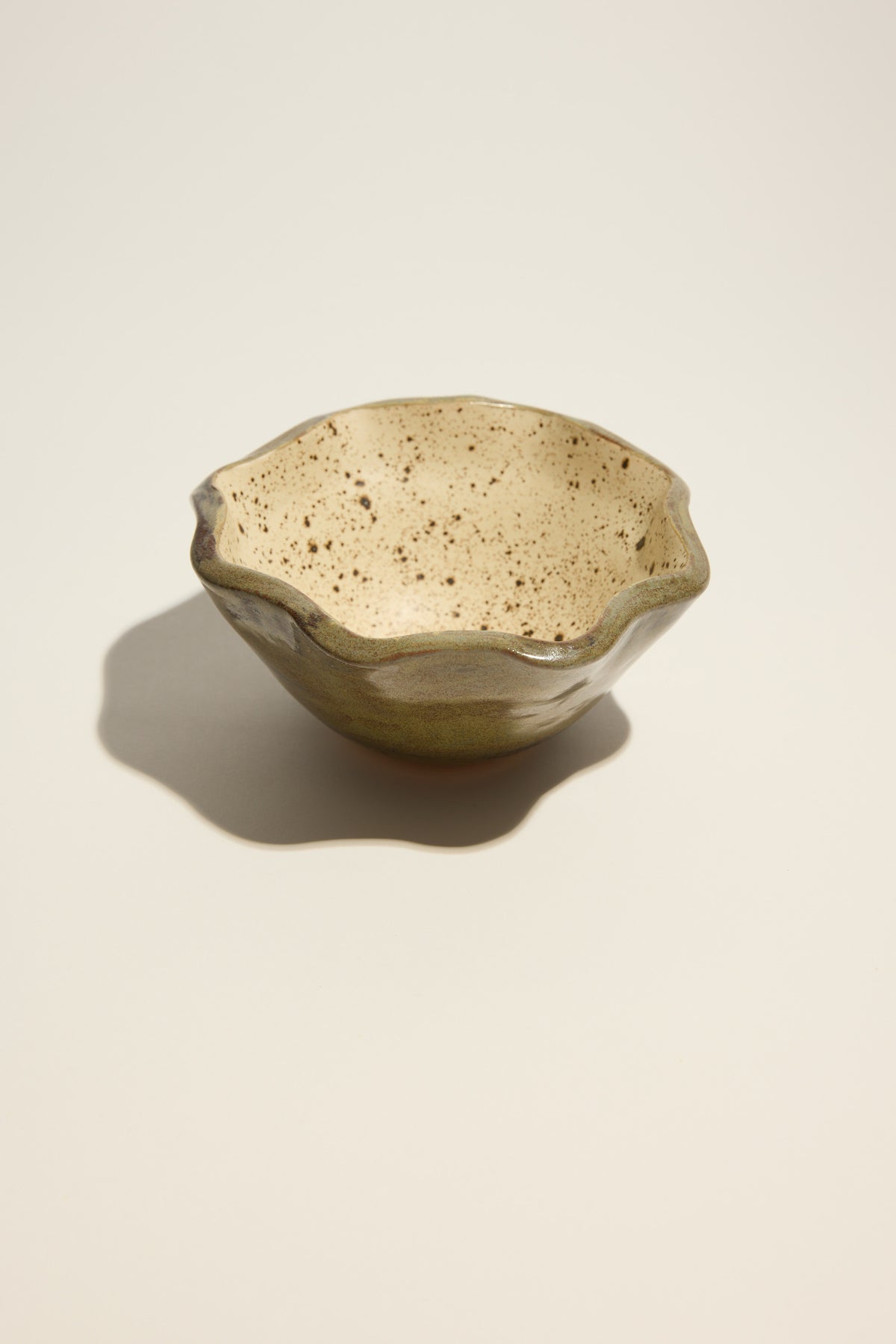 Shop Magnolia Lane Ruffled Condiment Bowl (Smokey Green/Speckle ...