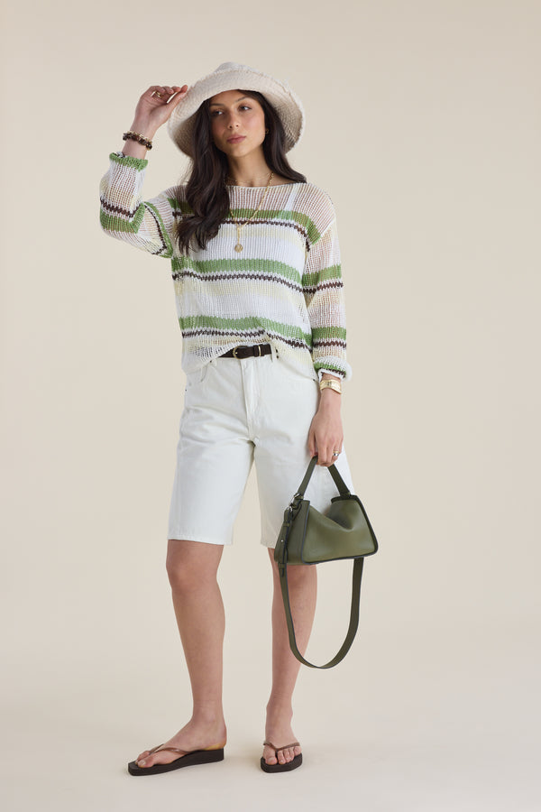 Elementary Linen Mesh Knit Sweater