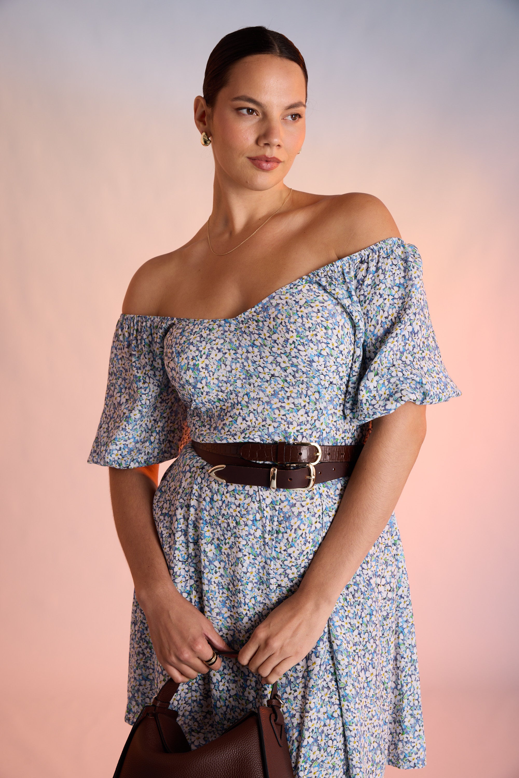 Shop Savannah Mini Dress (Denim Ditsy) | Max