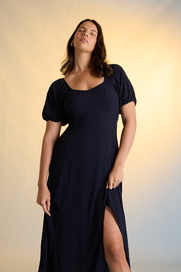 Anita Puff Sleeve Midi Dress