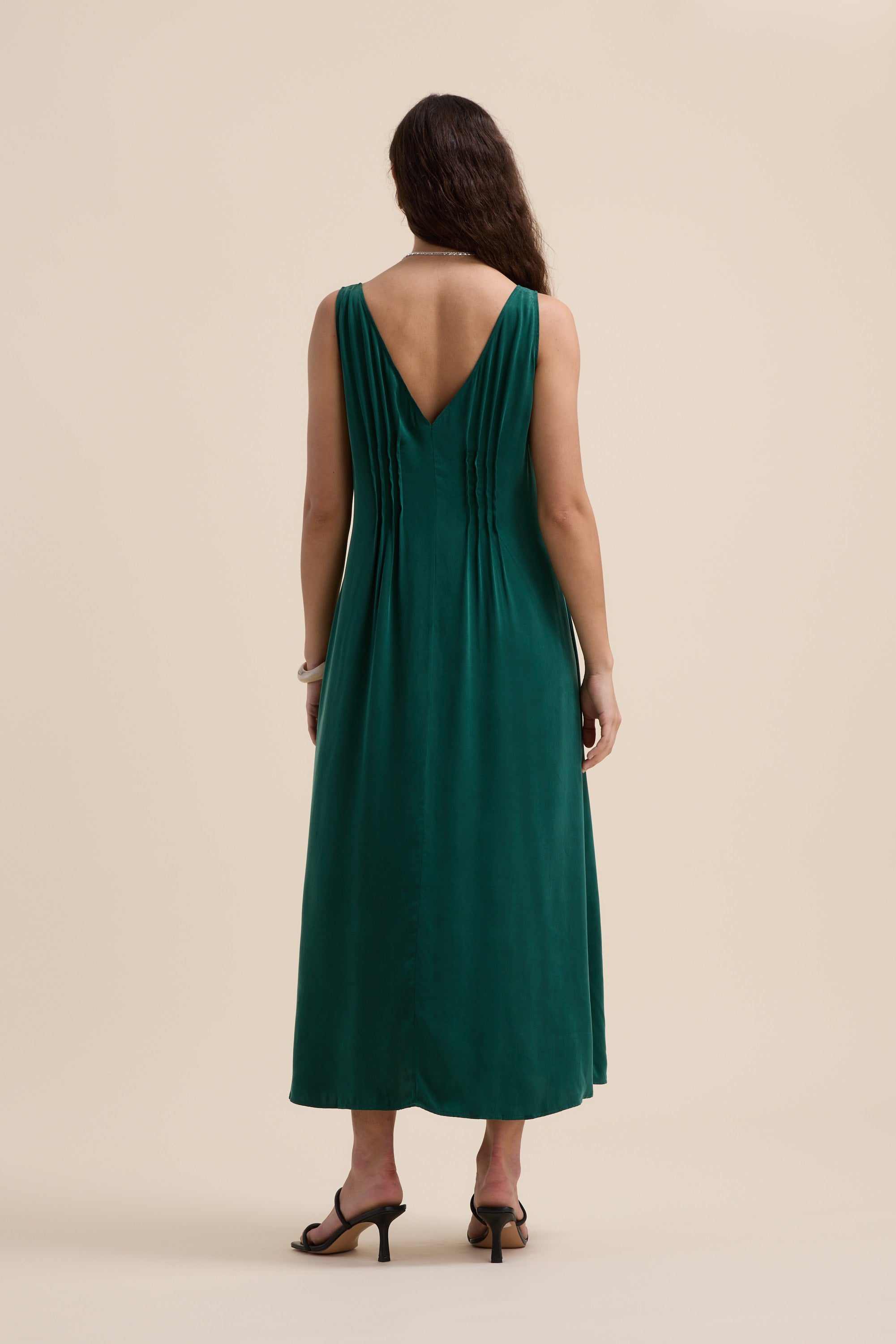 max green dress Shop Kennedy Tie Detail Dress (Emerald) main image 1