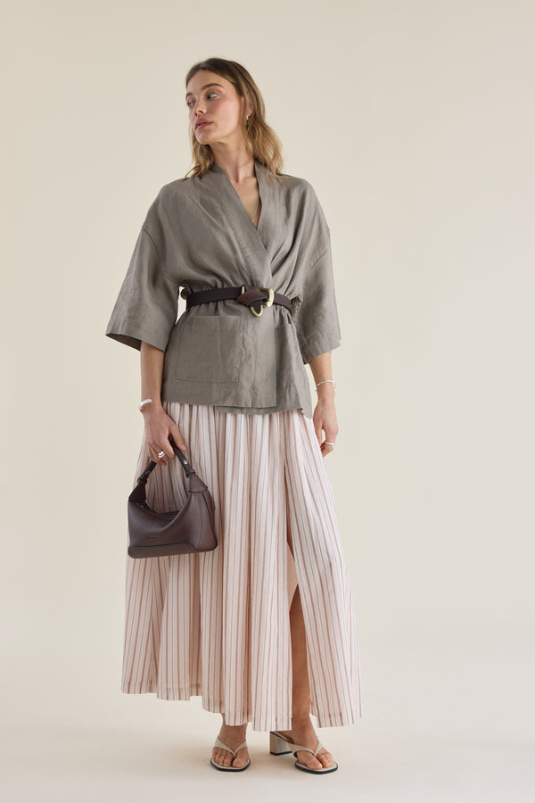 The Linen Studio Gather Waist Jacket