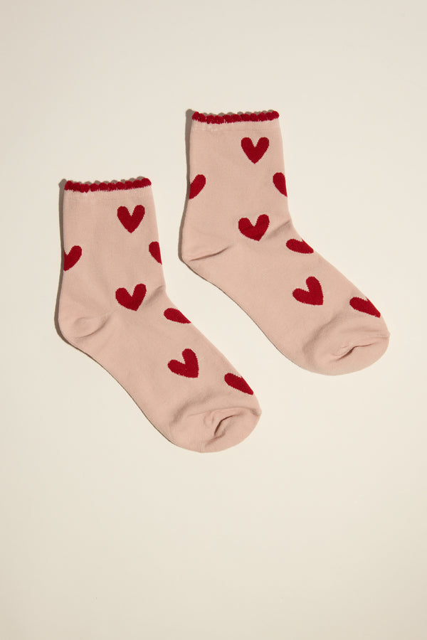 Grace Heart Crew Socks