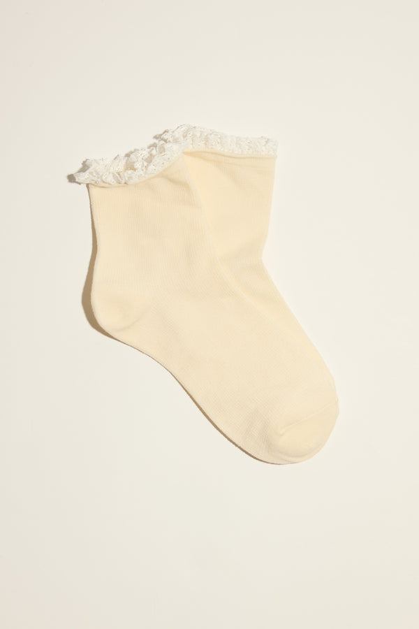 Jules Lace Trim Ankle Sock