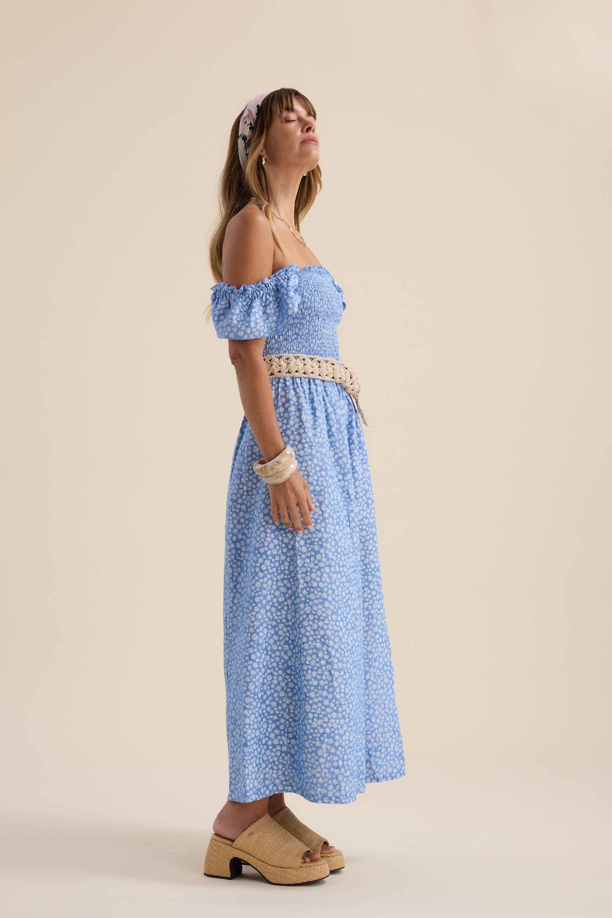 Shop Anna Shirred Bodice Dress (Daisy Chain)