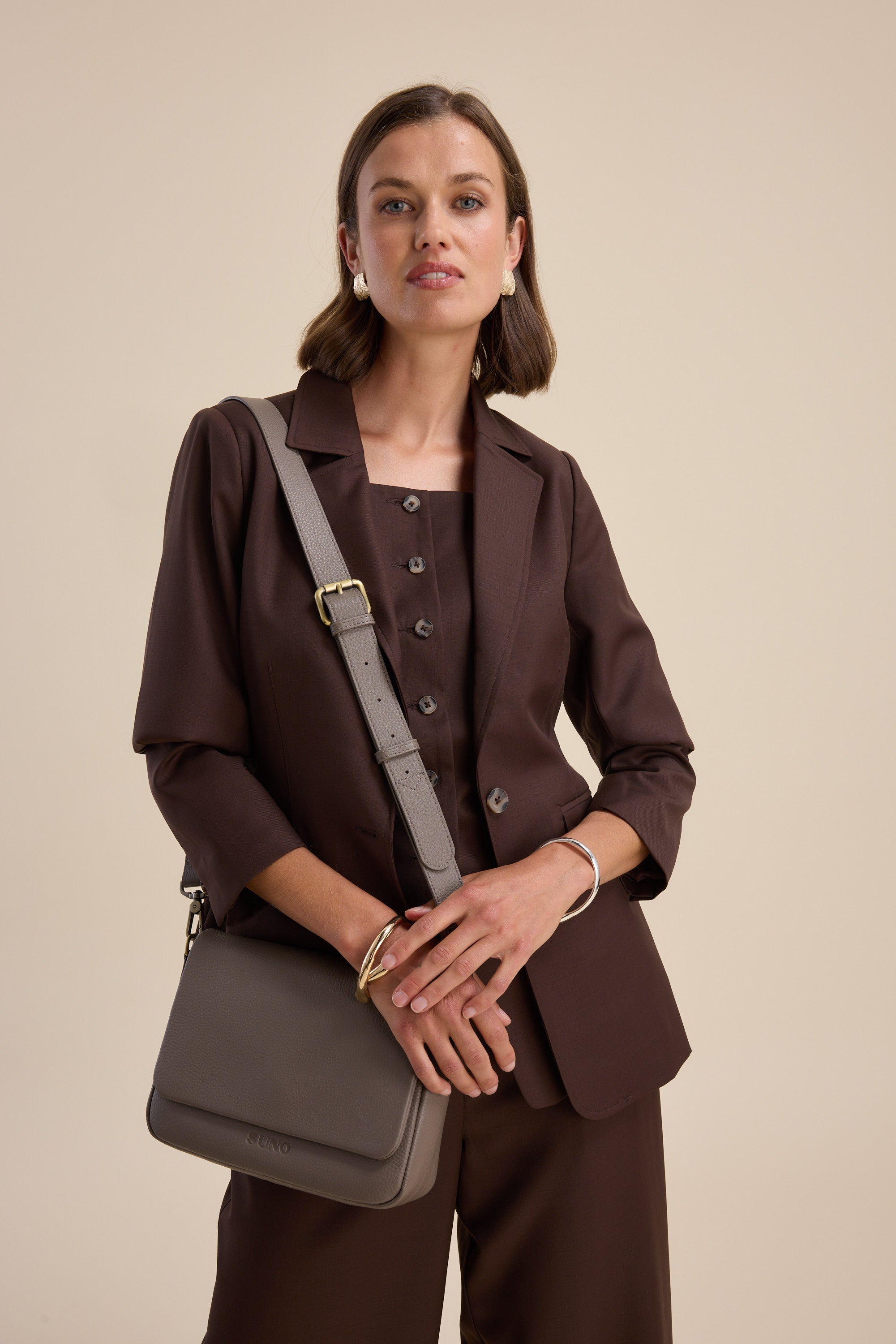 Shop The Tailored Wool Blend Blazer (Chocolate Chip) | Max