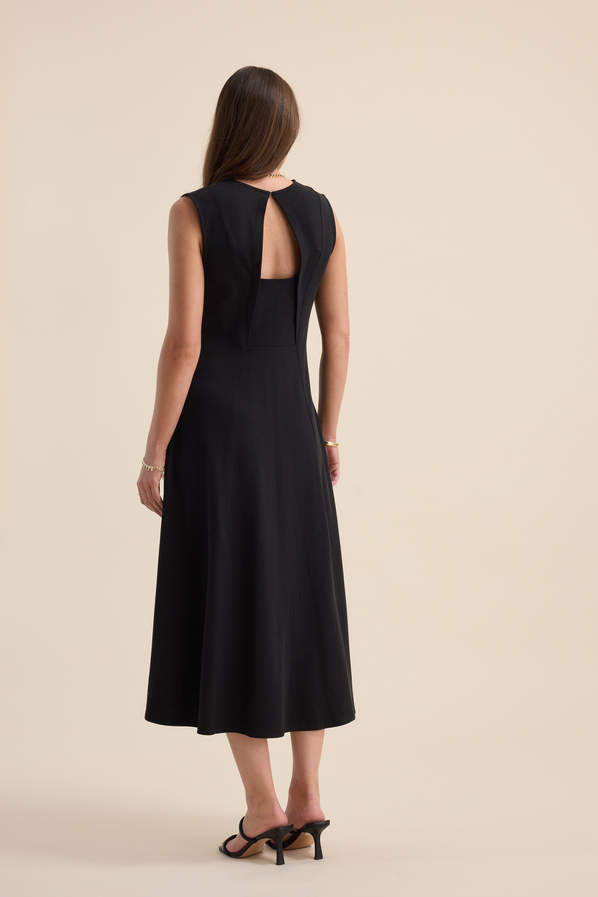black midi dress nz Shop Elementary Sleeveless Midi Dress (Black)