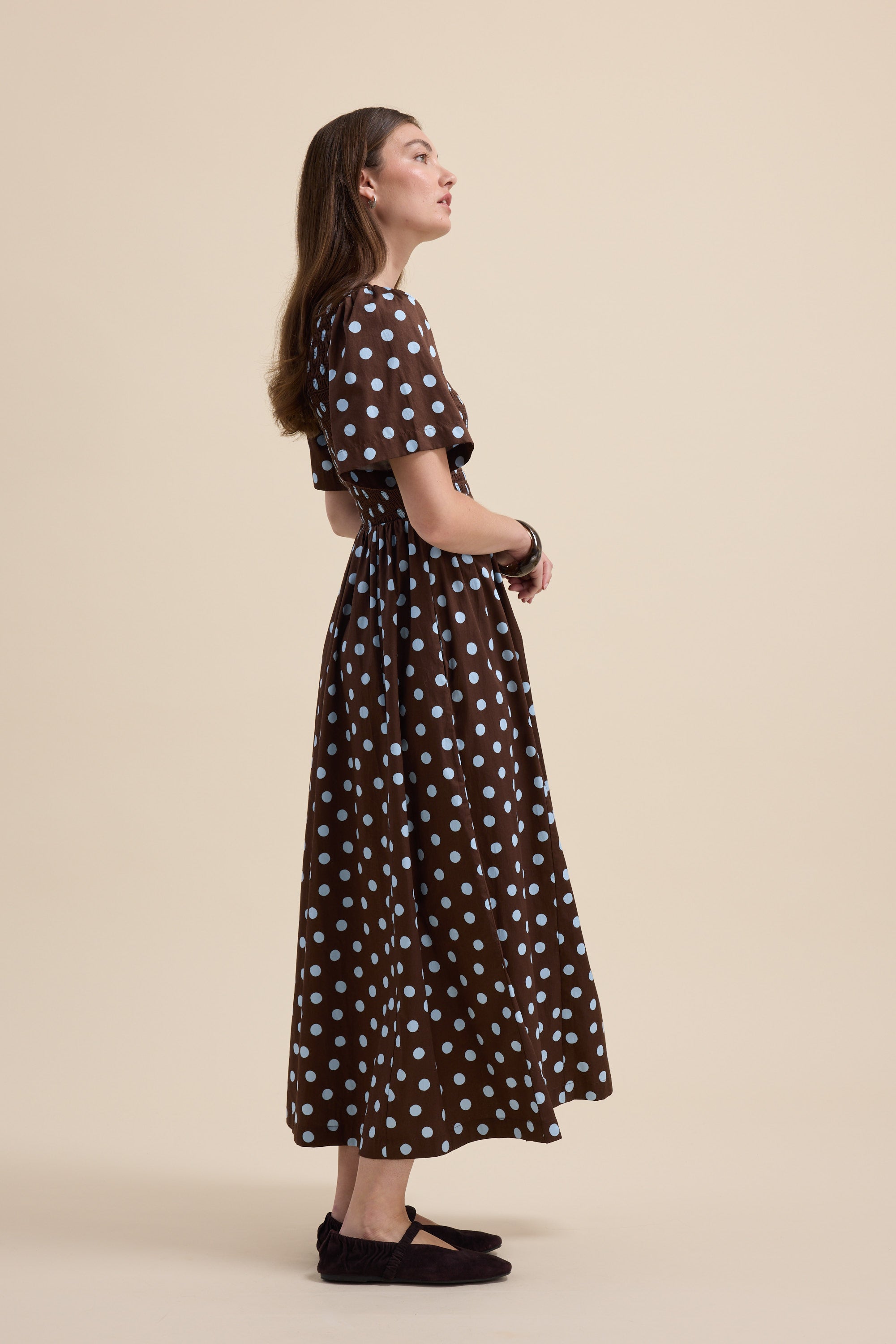 Shop Ella Short Sleeve Dress (St Tropez Polka Dot)