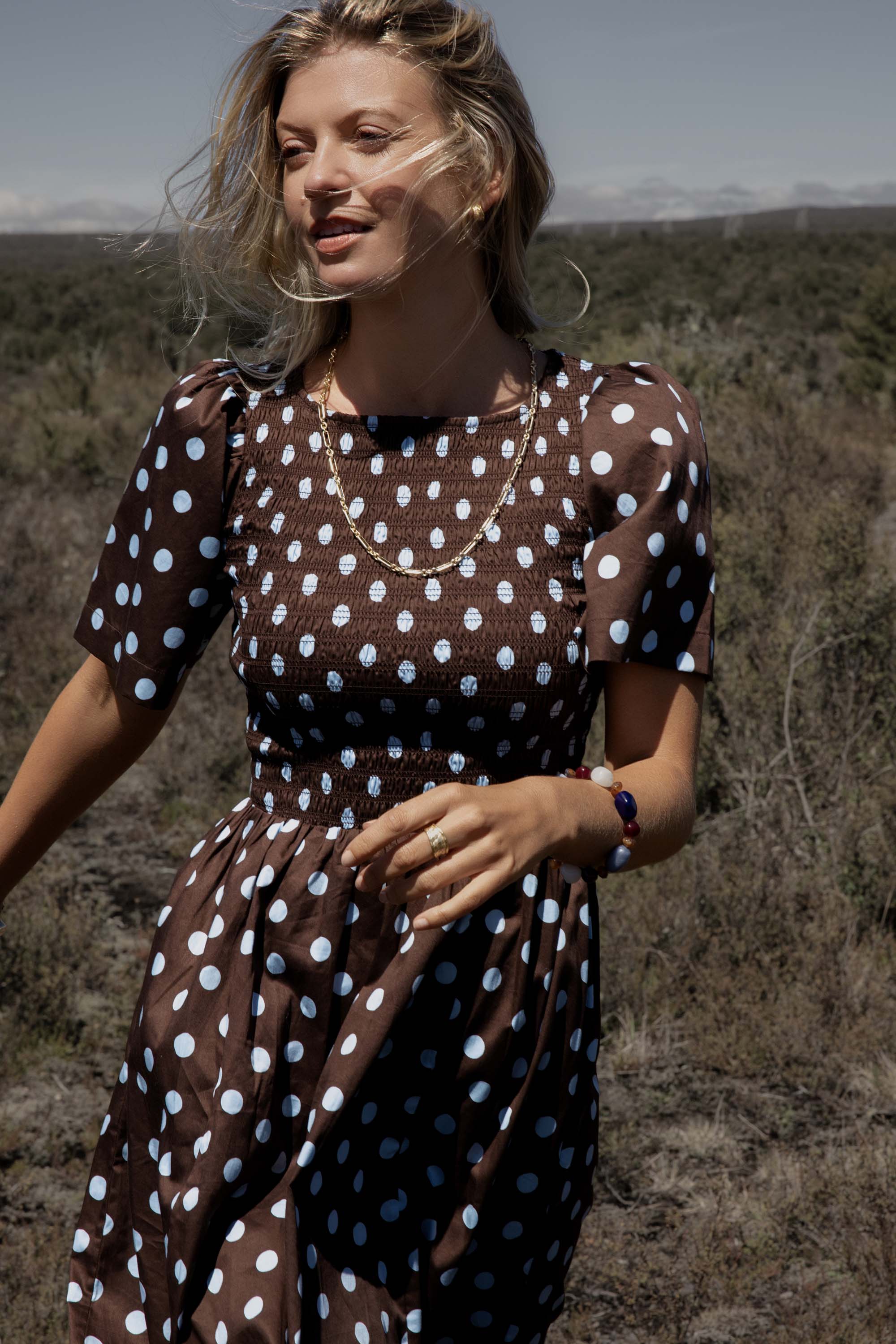 Shop Ella Short Sleeve Dress (St Tropez Polka Dot)